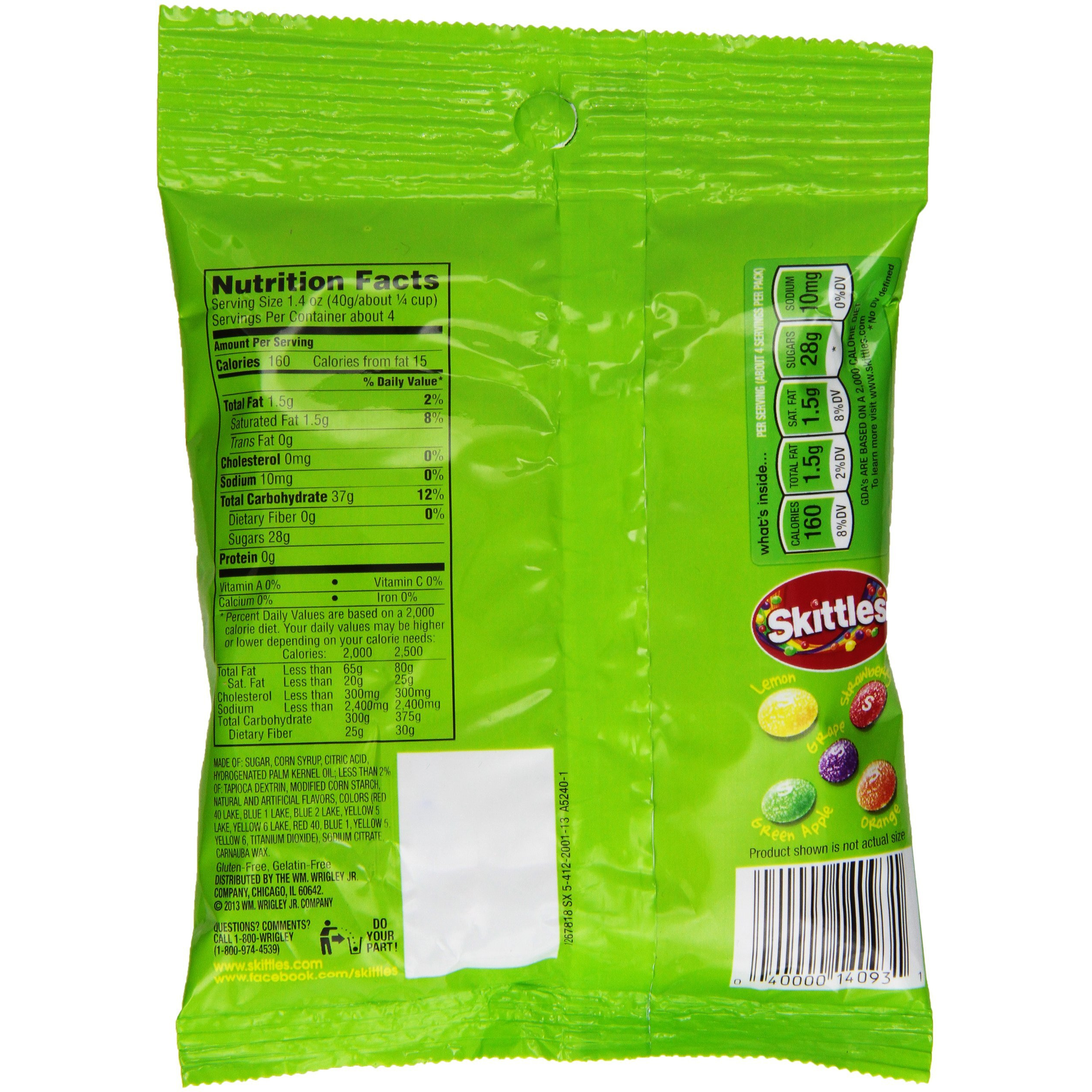 Skittles Candy, Sours, 5.7 Ounce (Pack Of 12)