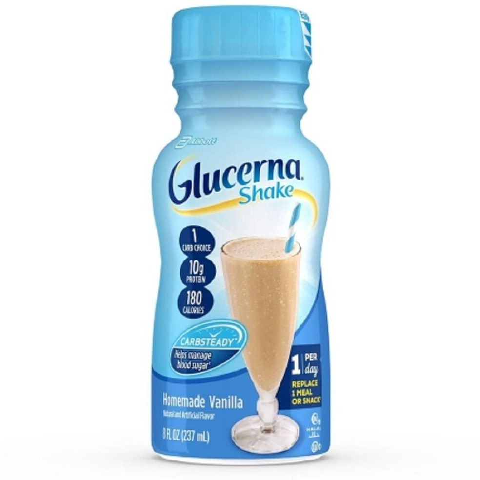 Glucerna Nutritional Shake, Diabetic Drink To Support Blood Sugar Management, 10G Protein, 180 Calories, Homemade Vanilla, 8-Fl-Oz Bottle, 6 Count