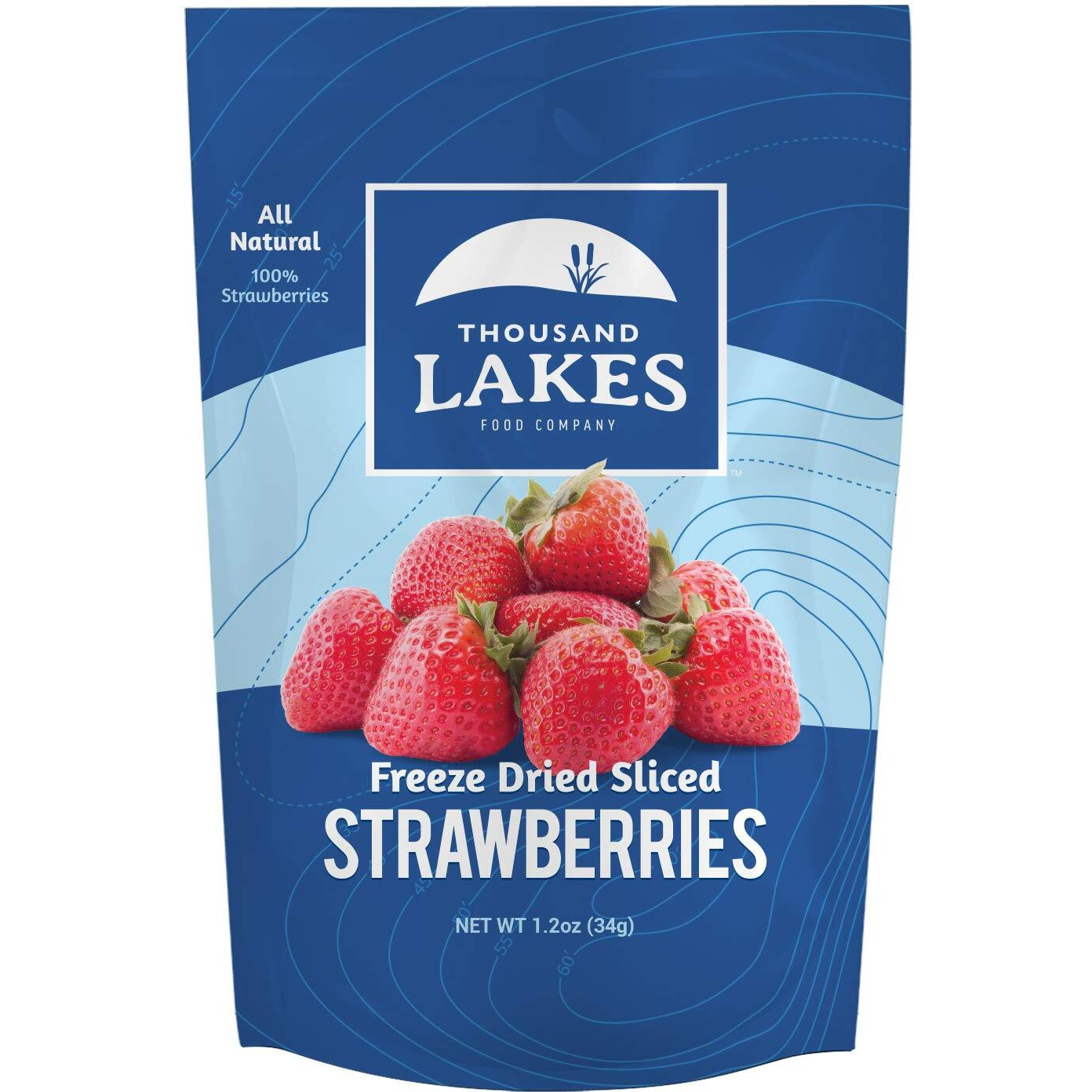 Thousand Lakes Freeze Dried Fruit - Strawberries 1.2 Ounces | No Sugar Added | 100% Sliced Strawberries