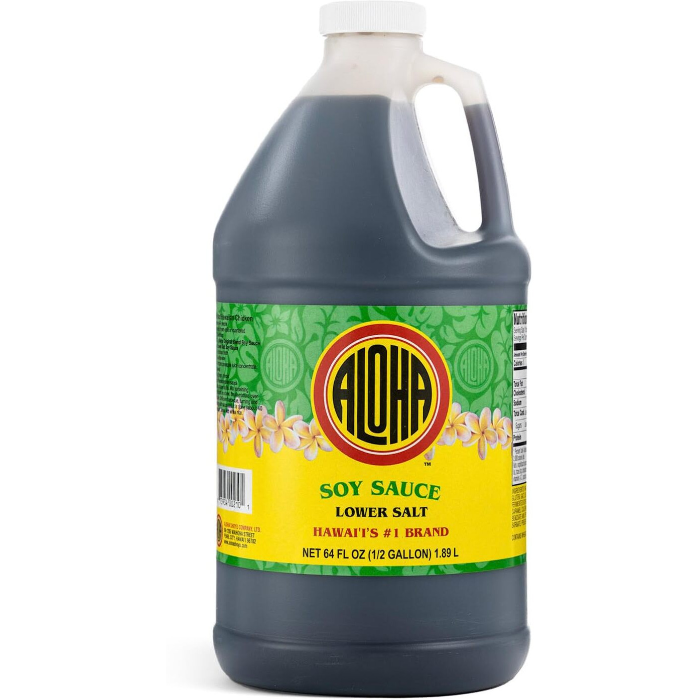 Aloha Shoyu - Lower Salt Soy Sauce With 25% Less Sodium - Versatile And Balanced Shoyu Sauce - Made In Hawaii - 1/2 Gallon