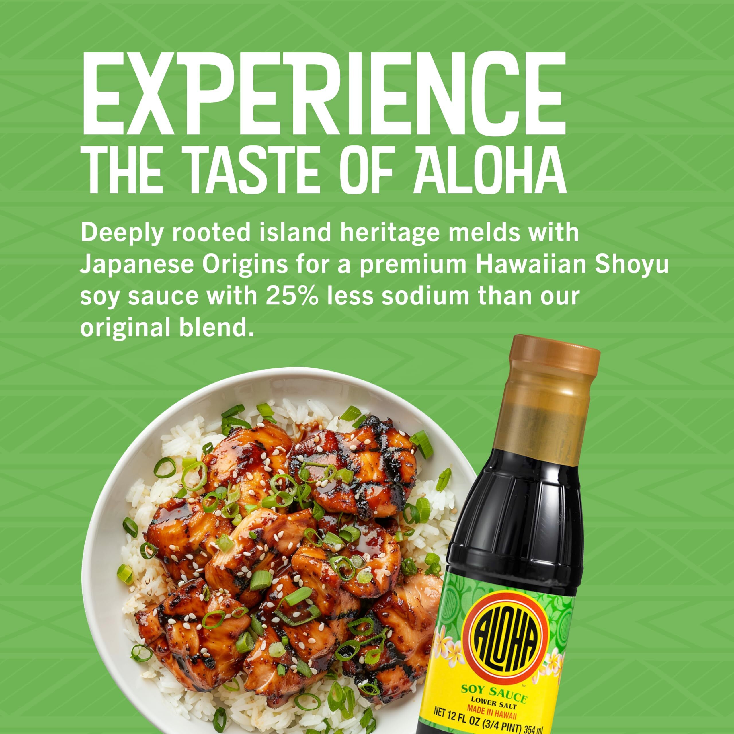 Aloha Shoyu - Lower Salt Soy Sauce With 25% Less Sodium - Versatile And Balanced Shoyu Sauce - Made In Hawaii - 1/2 Gallon