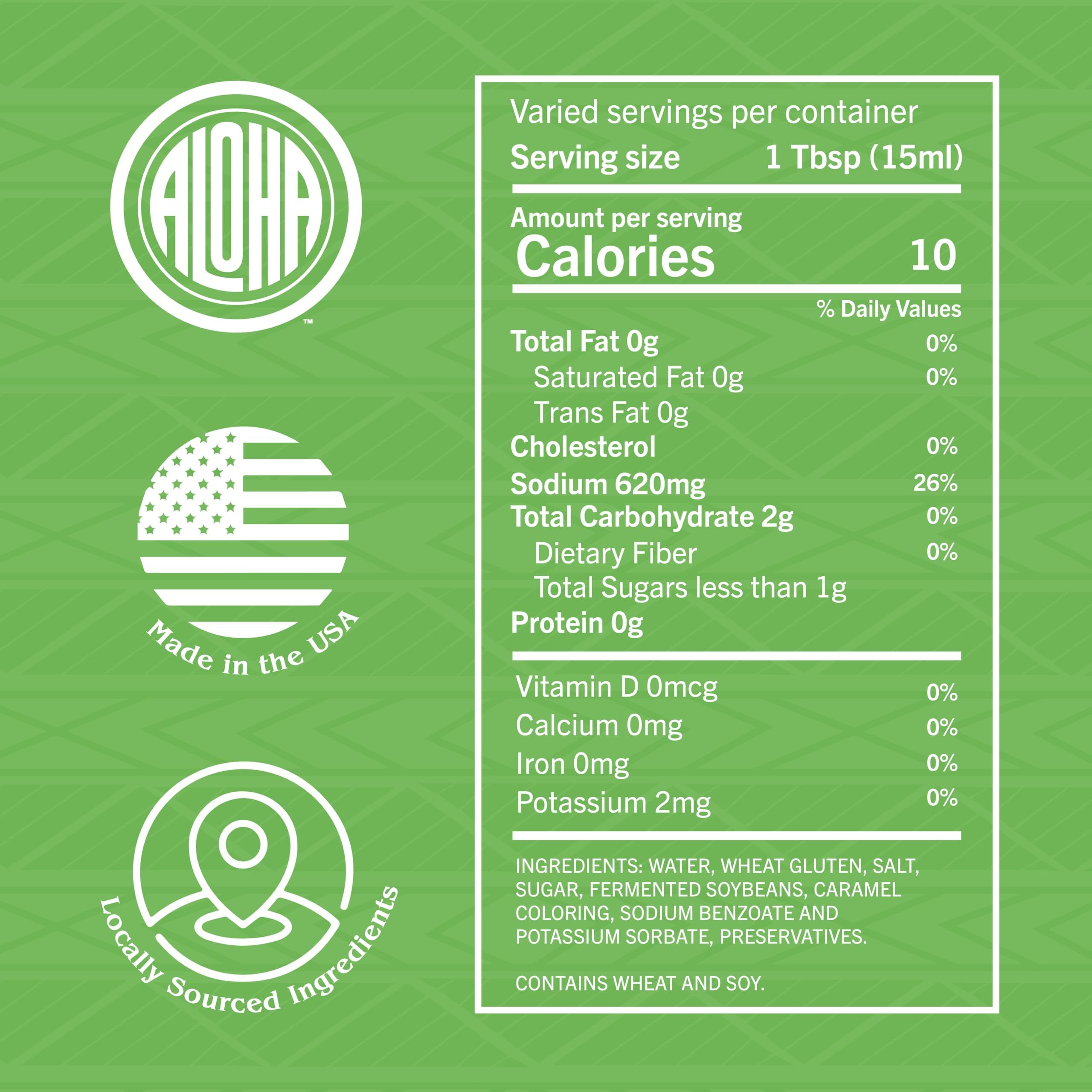 Aloha Shoyu - Lower Salt Soy Sauce With 25% Less Sodium - Versatile And Balanced Shoyu Sauce - Made In Hawaii - 1/2 Gallon