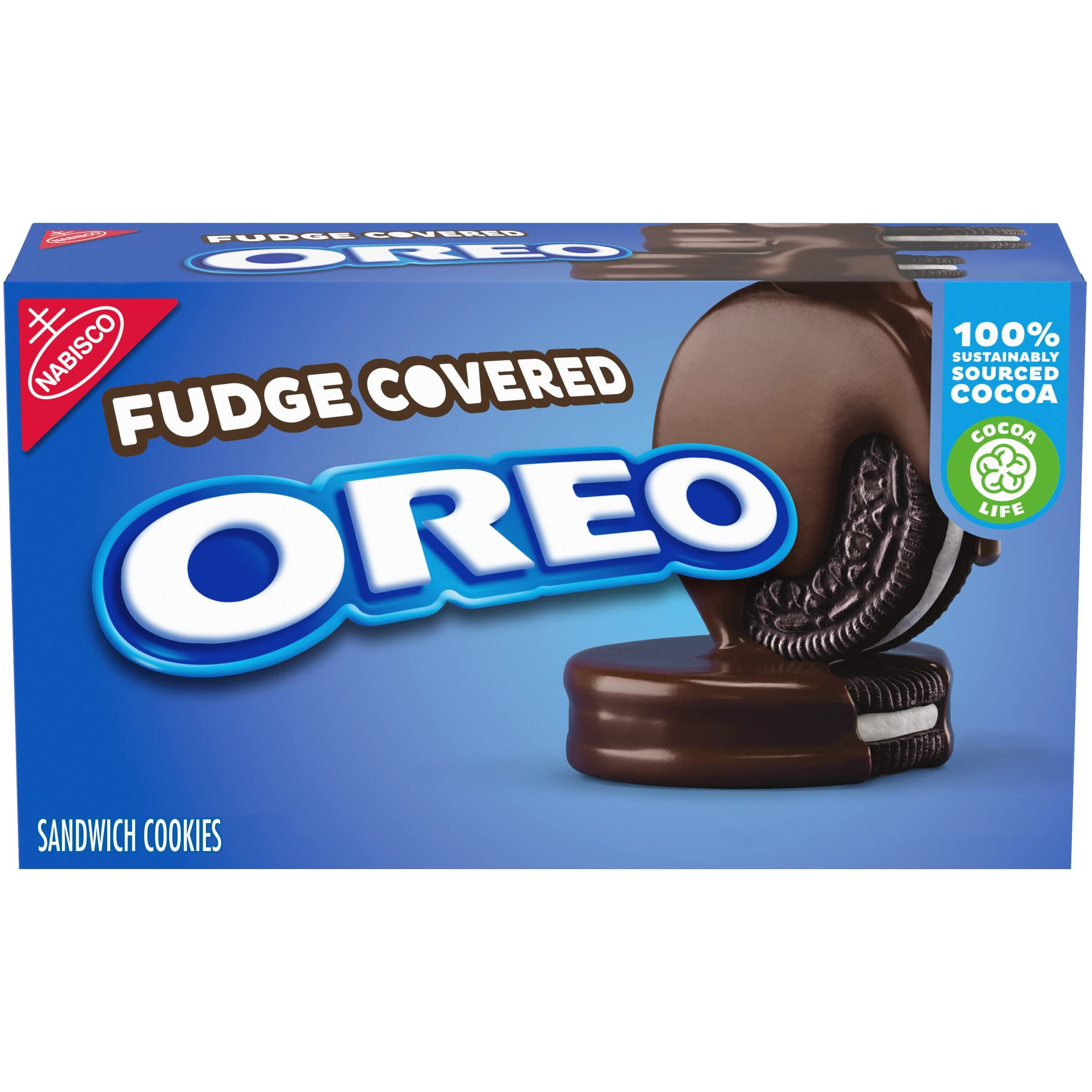 Oreo Fudge Covered Chocolate Sandwich Cookies, 7.9 Oz