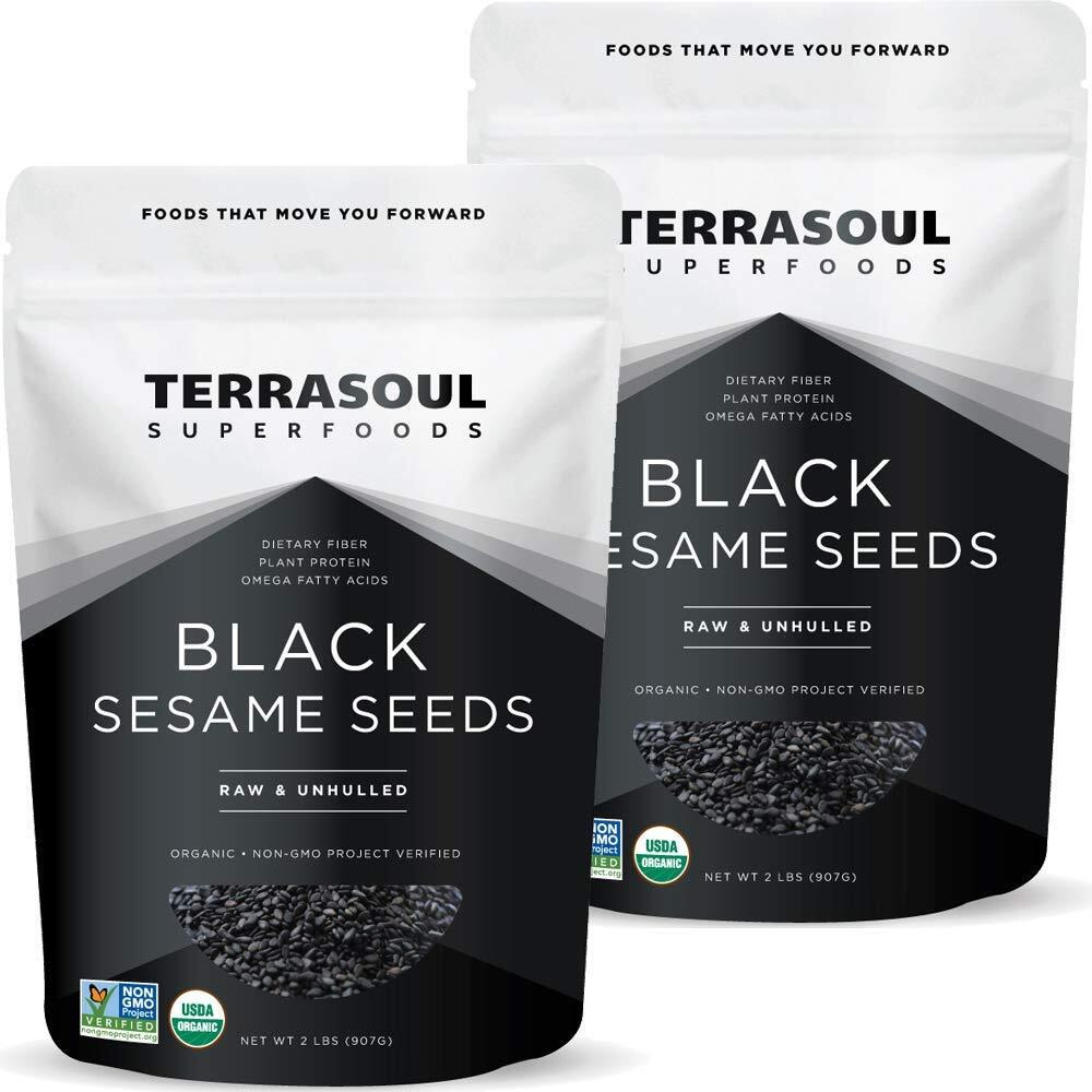 Terrasoul Superfoods Organic Black Sesame Seeds, 4 Lbs (2 Pack) - Raw | Unhulled | Lab-Tested