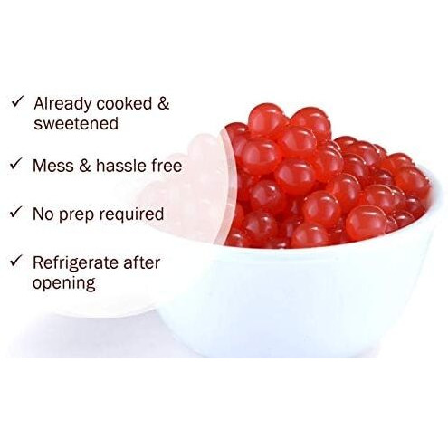 Pomegranate Boba Pearls, Pomegranate Popping Boba Bursting Boba, Pomegranate Bubble Tapioca Pearls For Bubble Tea (Pomegranate, 7 Lb Pack Of 1)