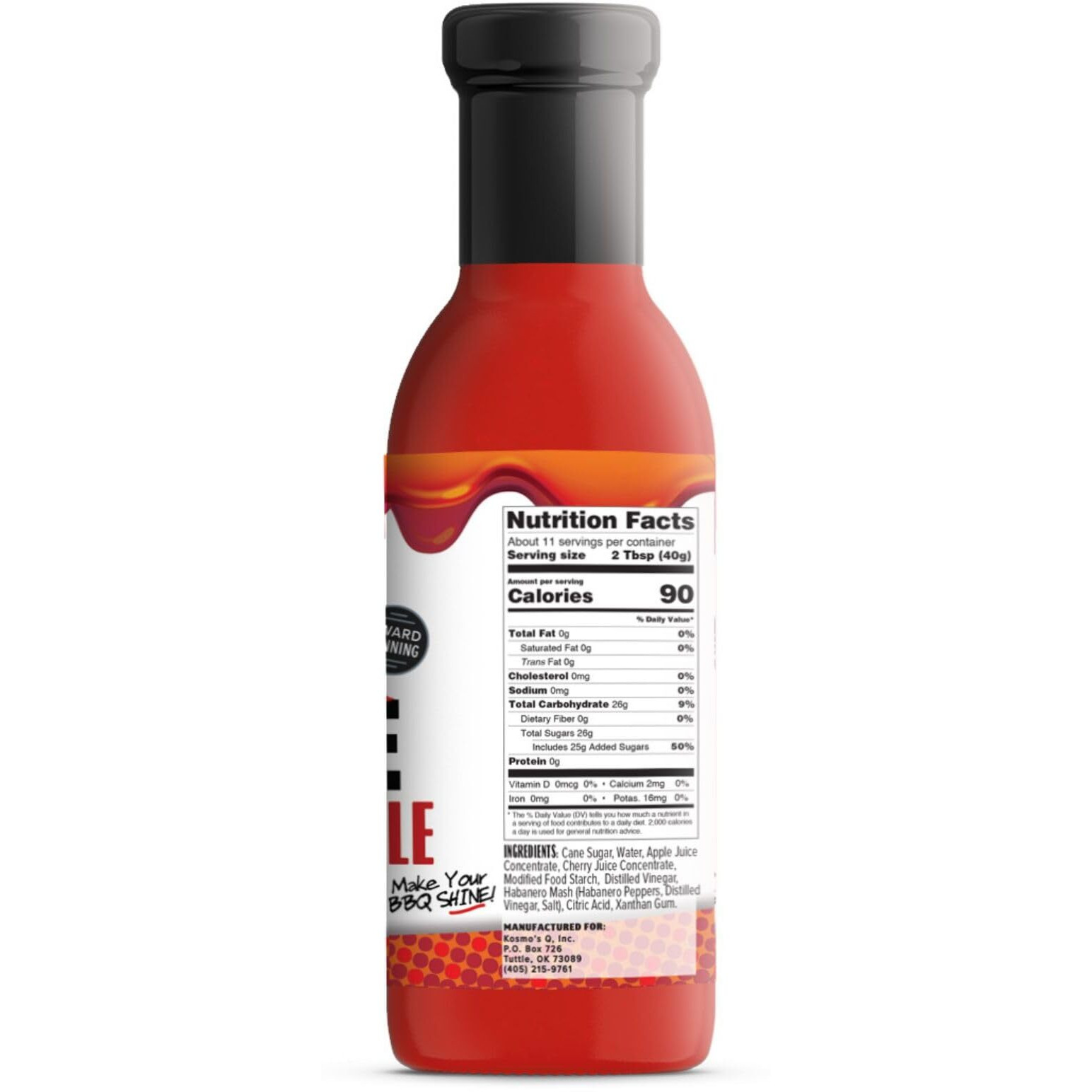 Kosmos Q Cherry Apple Habanero Bbq Glaze - 15.5 Oz Bottle For Sticky & Flavorful Barbecue - Thick Bbq Glaze For Competition Ready Mouth-Watering Meat (Cherry Apple Habanero)