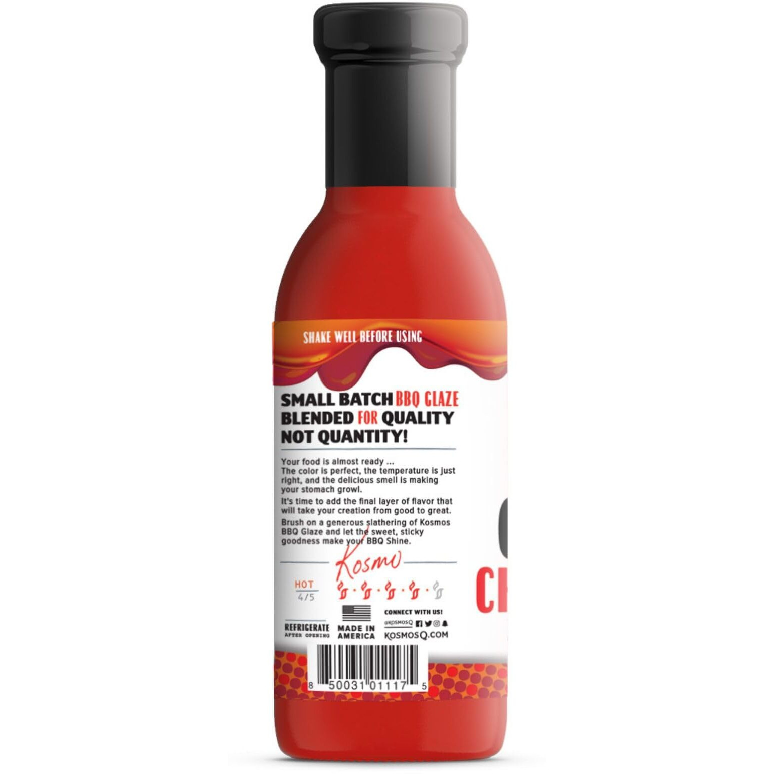 Kosmos Q Cherry Apple Habanero Bbq Glaze - 15.5 Oz Bottle For Sticky & Flavorful Barbecue - Thick Bbq Glaze For Competition Ready Mouth-Watering Meat (Cherry Apple Habanero)