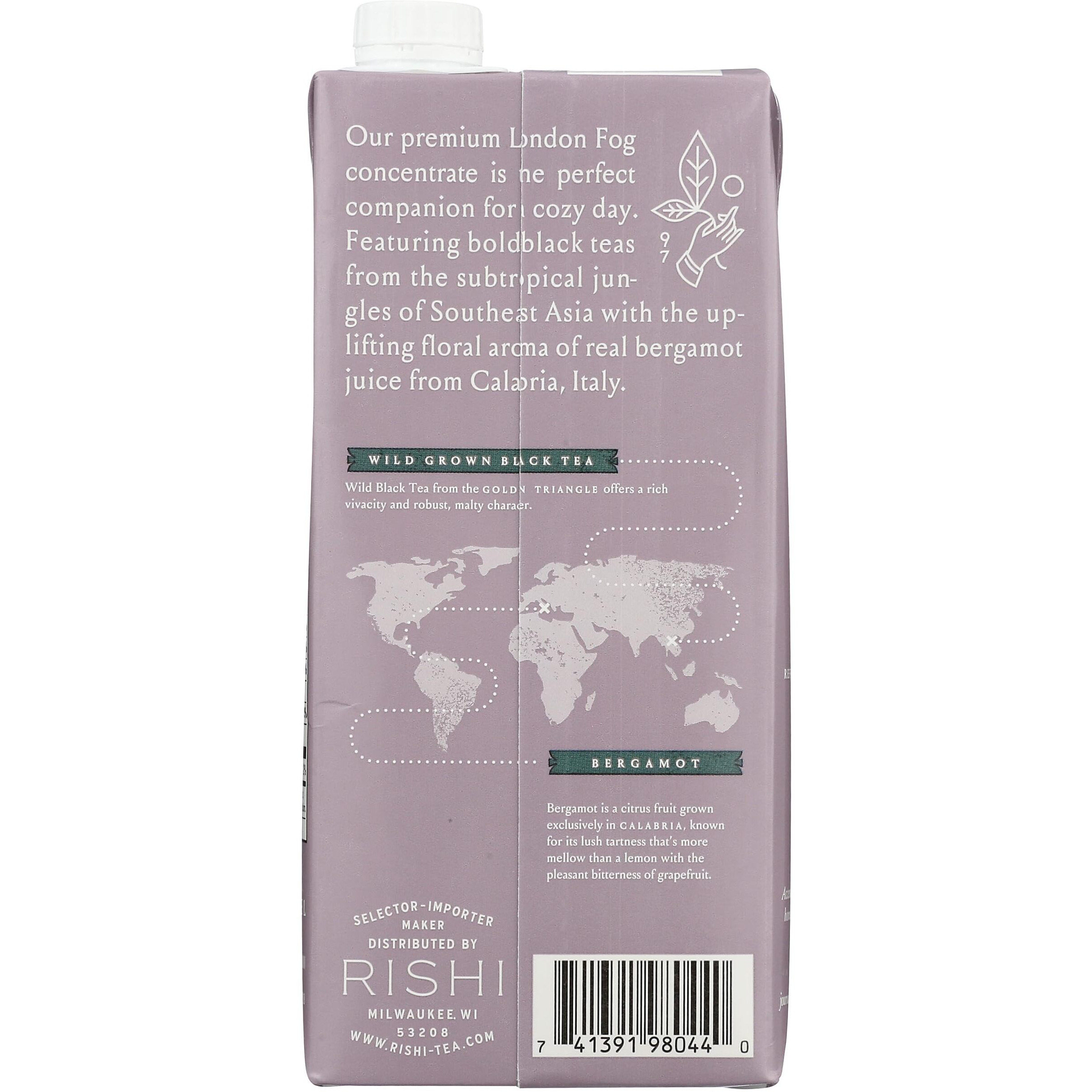 Rishi Tea London Fog Concentrate Beverage - Usda Certified Organic, Black Tea And Bergamot, Energy-Boosting - 32 Fl Oz Carton, 8 Servings