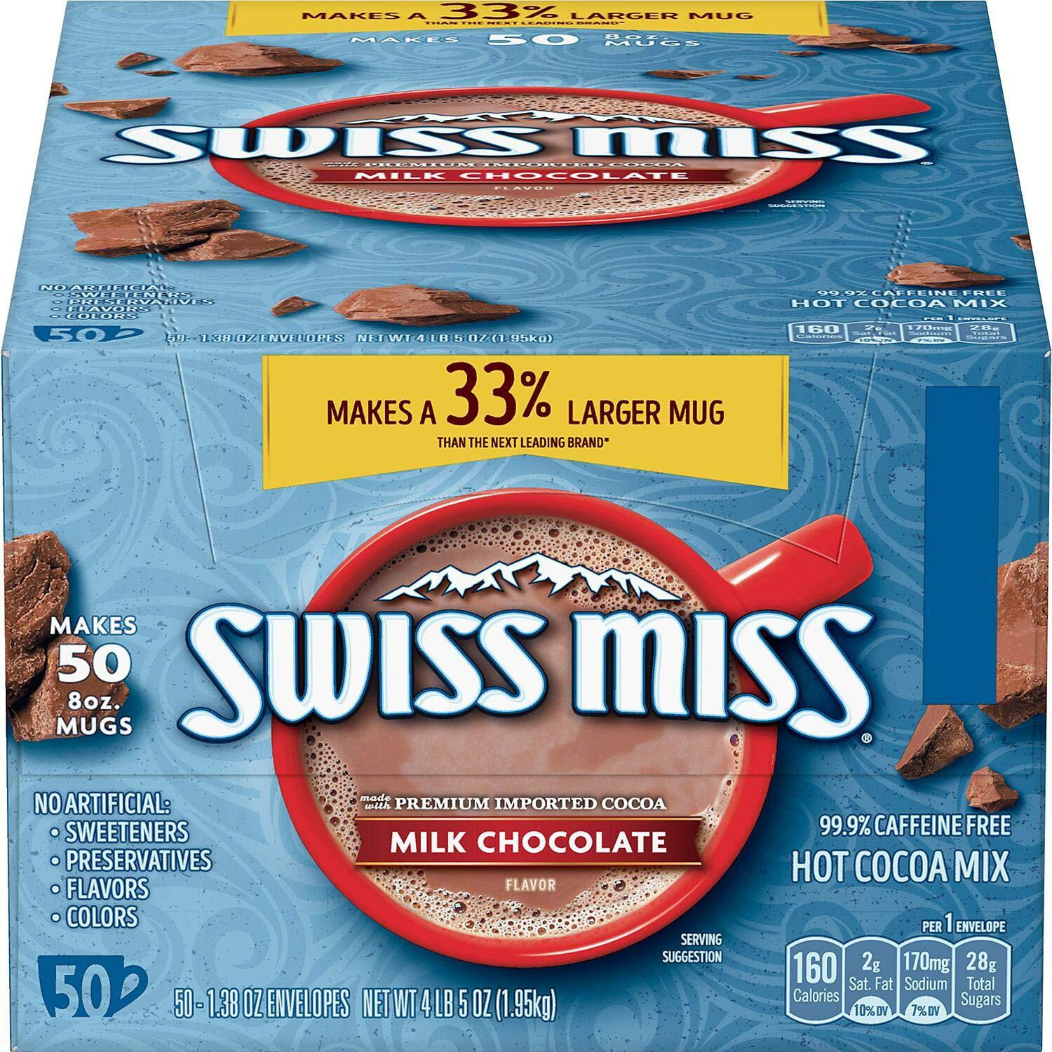 Swiss Miss Hot Cocoa Mix, Regular (Swm47491) (2 Pack 50 Packets/Box)