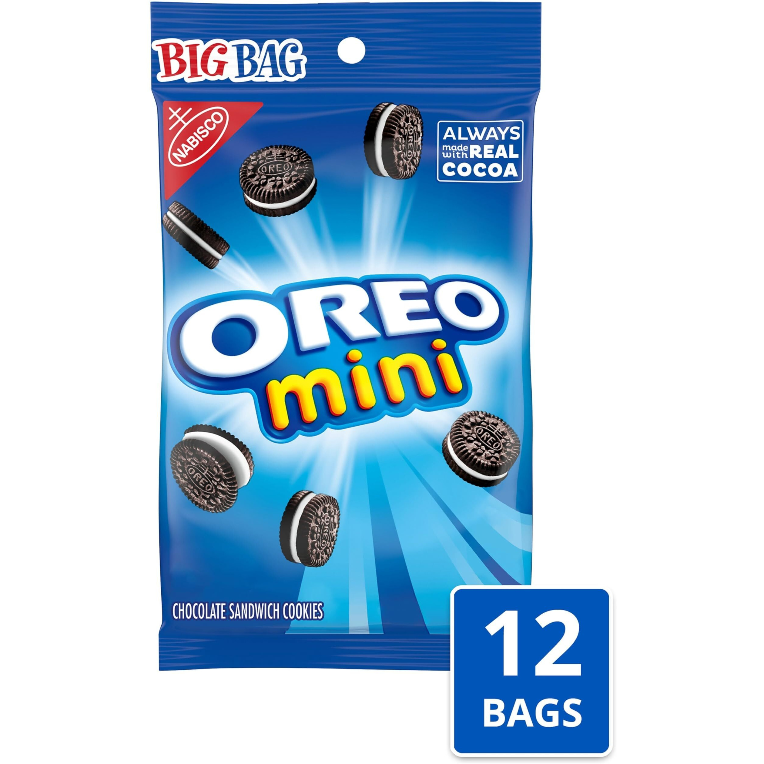 Oreo Mini Chocolate Sandwich Cookies, Big Bag, 12 -3 Oz Packs