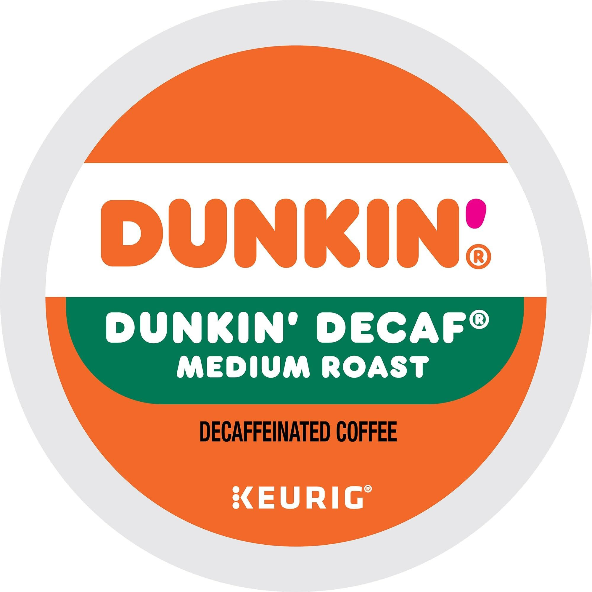 Dunkin' Decaf Medium Roast Coffee, 22 Keurig K-Cup Pods