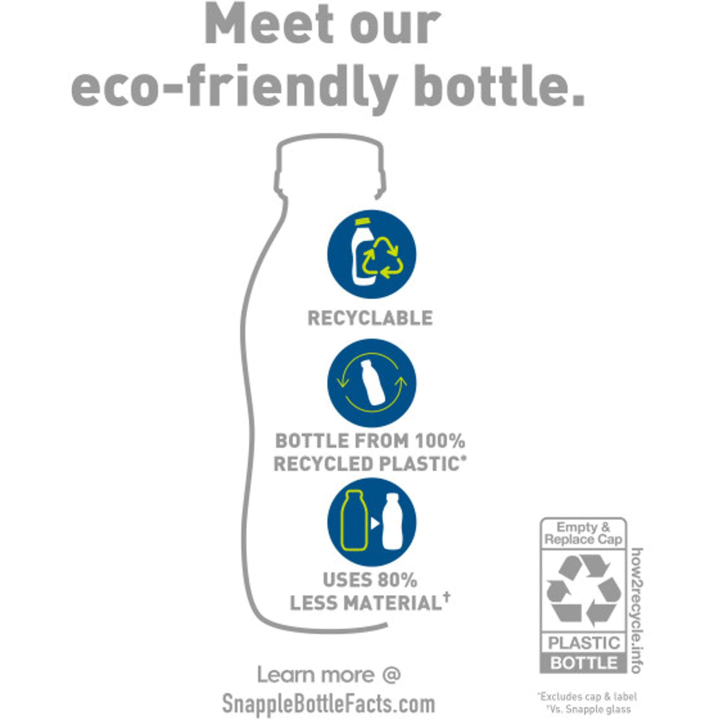 Snapple Half 'N Half, 16 Fl Oz Recycled Plastic Bottle, 6 Pack