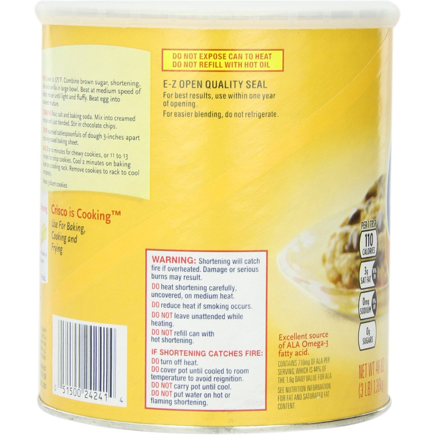 Crisco, All Vegetable Shortening, Butter, 48Oz Container (Pack Of 2)