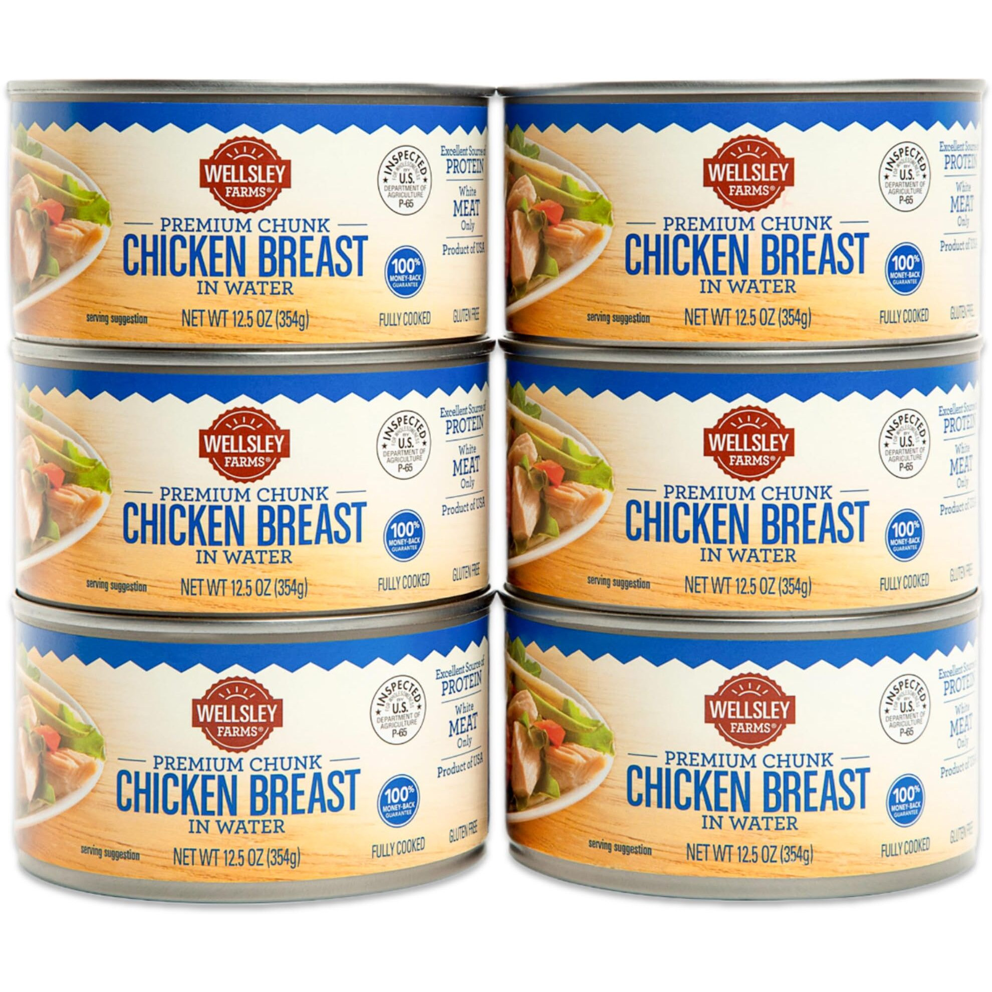 Wellsley Farms White Premium Chunk Chicken Breast In Water, 12.5 Ounce, 6 Count