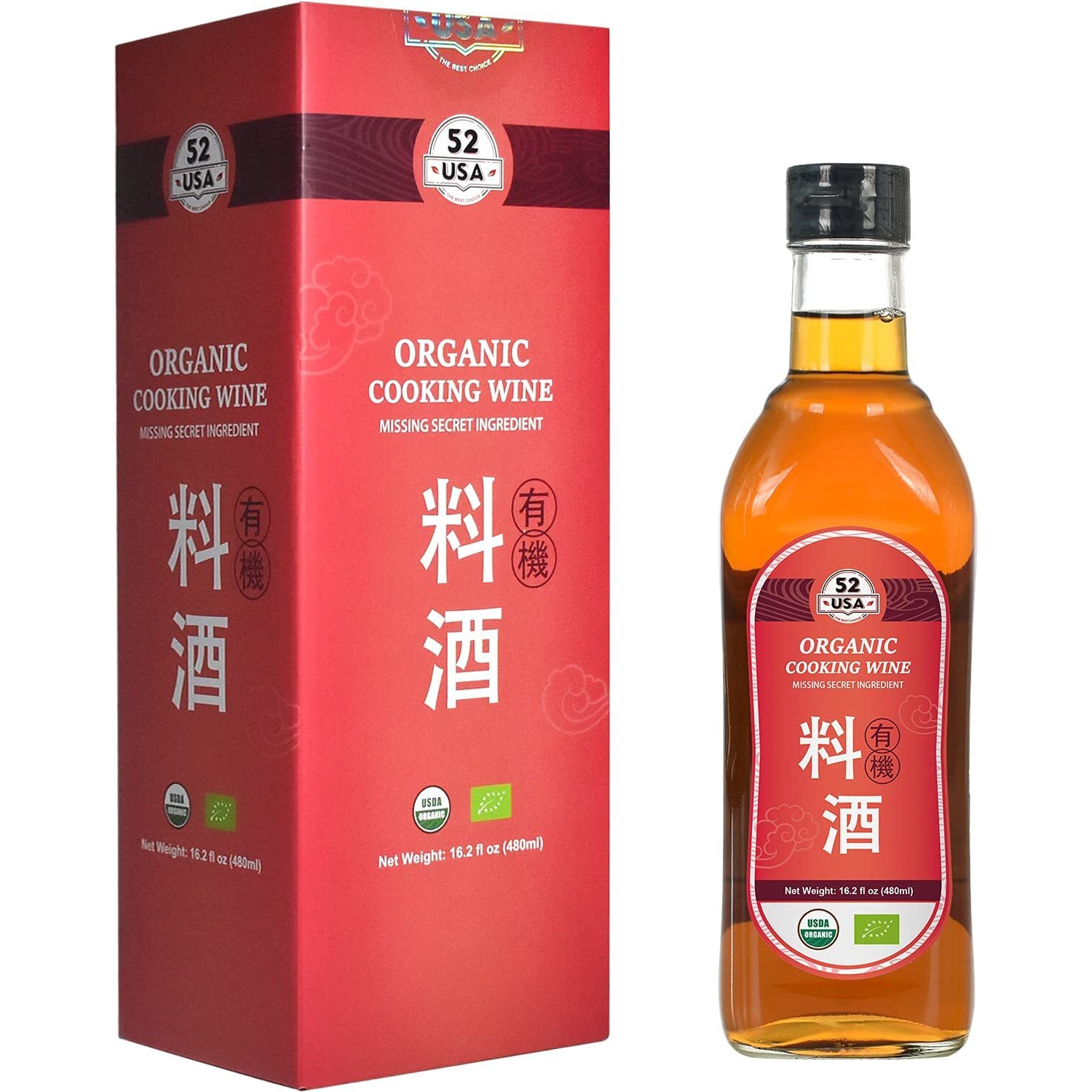 52Usa Organic Shaoxing Rice Cooking Wine 16.2Oz(480Ml), Chinese Asian Cooking Wine, Shao Hsing Rice Wine, Shaoxing Rice Wine, Hsing Rice Wine, Fermented Rice Wine, Homemade Asian Cooking