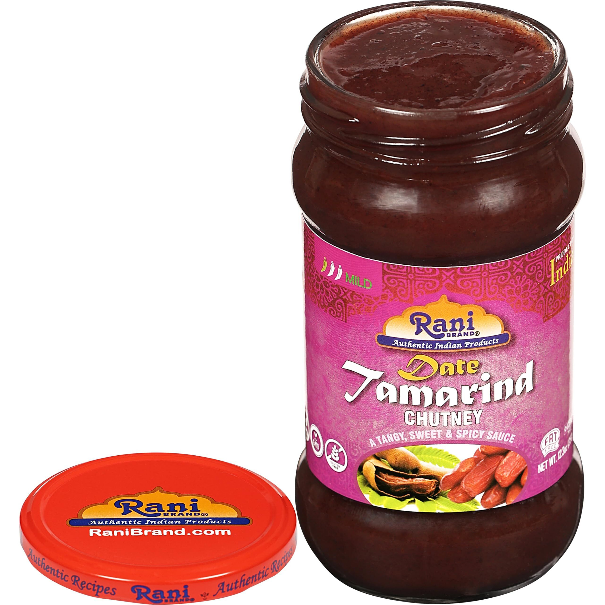 Rani Dates & Tamarind (Imli) Chutney 12.3Oz (350G) Glass Jar, Ready To Eat, Vegan, Pack Of 5+1 Free ~ Gluten Free | Non-Gmo | No Colors | Indian Origin