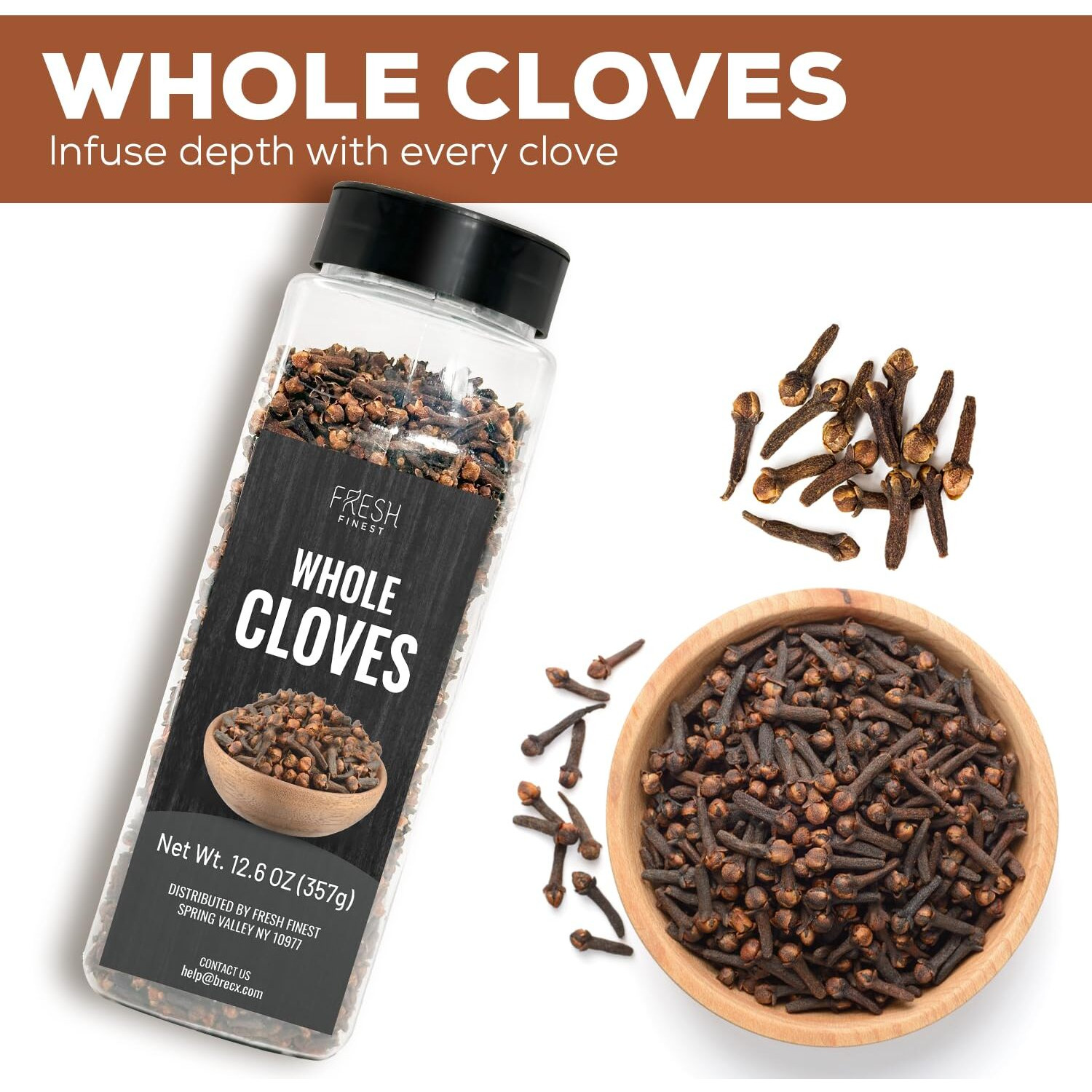Fresh Finest Cloves Whole 12.6Oz - Premium Quality Whole Cloves - All-Natural, Non-Gmo, Gluten-Free, Kosher - Perfect For Baking, Cooking, And Beverages