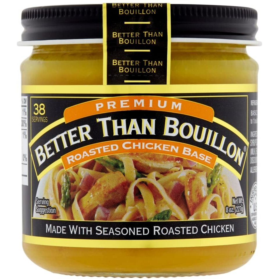 Better Than Bouillon Premium Roasted Chicken Base, Made With Seasoned Roasted Chicken, 38 Servings, Blendable Base For Added Flavor, 8-Ounce Jar (Pack Of 3)