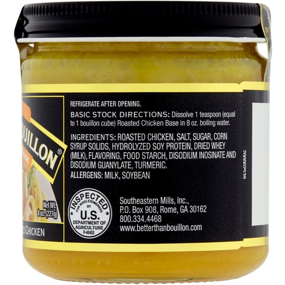 Better Than Bouillon Premium Roasted Chicken Base, Made With Seasoned Roasted Chicken, 38 Servings, Blendable Base For Added Flavor, 8-Ounce Jar (Pack Of 3)