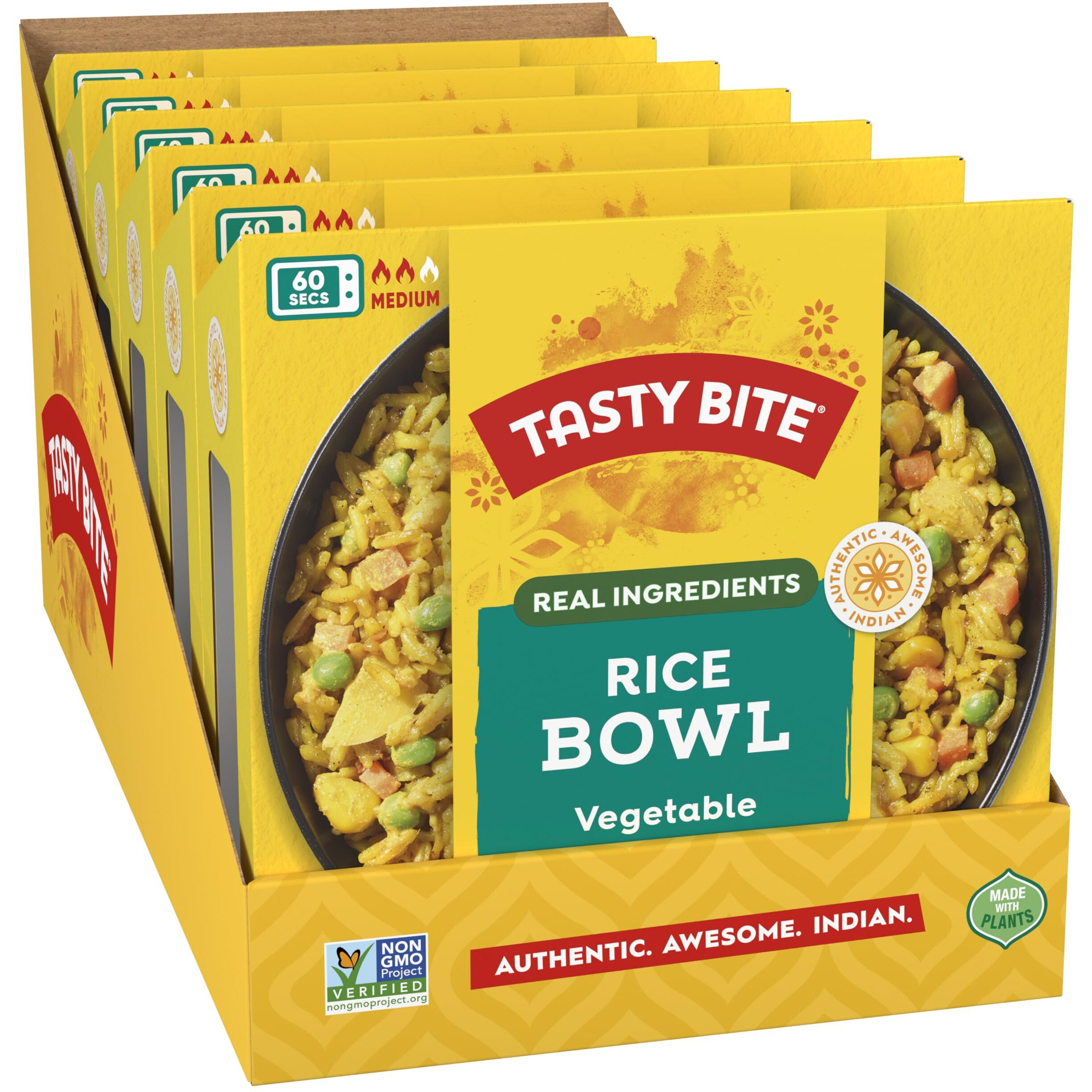 Tasty Bite Vegetable Biryani Rice Bowl, Ready To Eat, Microwaveable, Gluten Free, 7 Ounce (Pack Of 6)