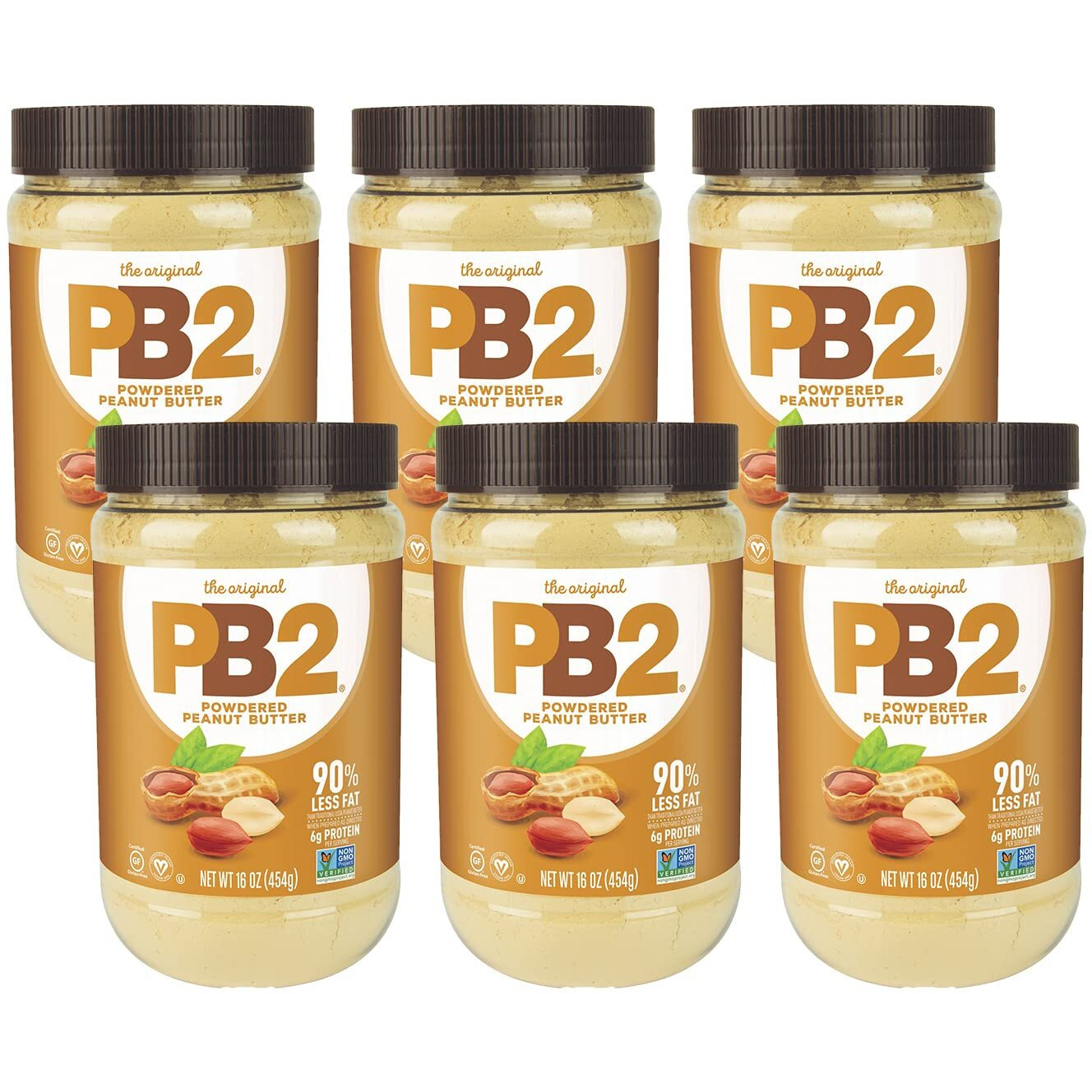 Pb2 Powdered Peanut Butter Original Bundle, 16 Oz (6 Pack)
