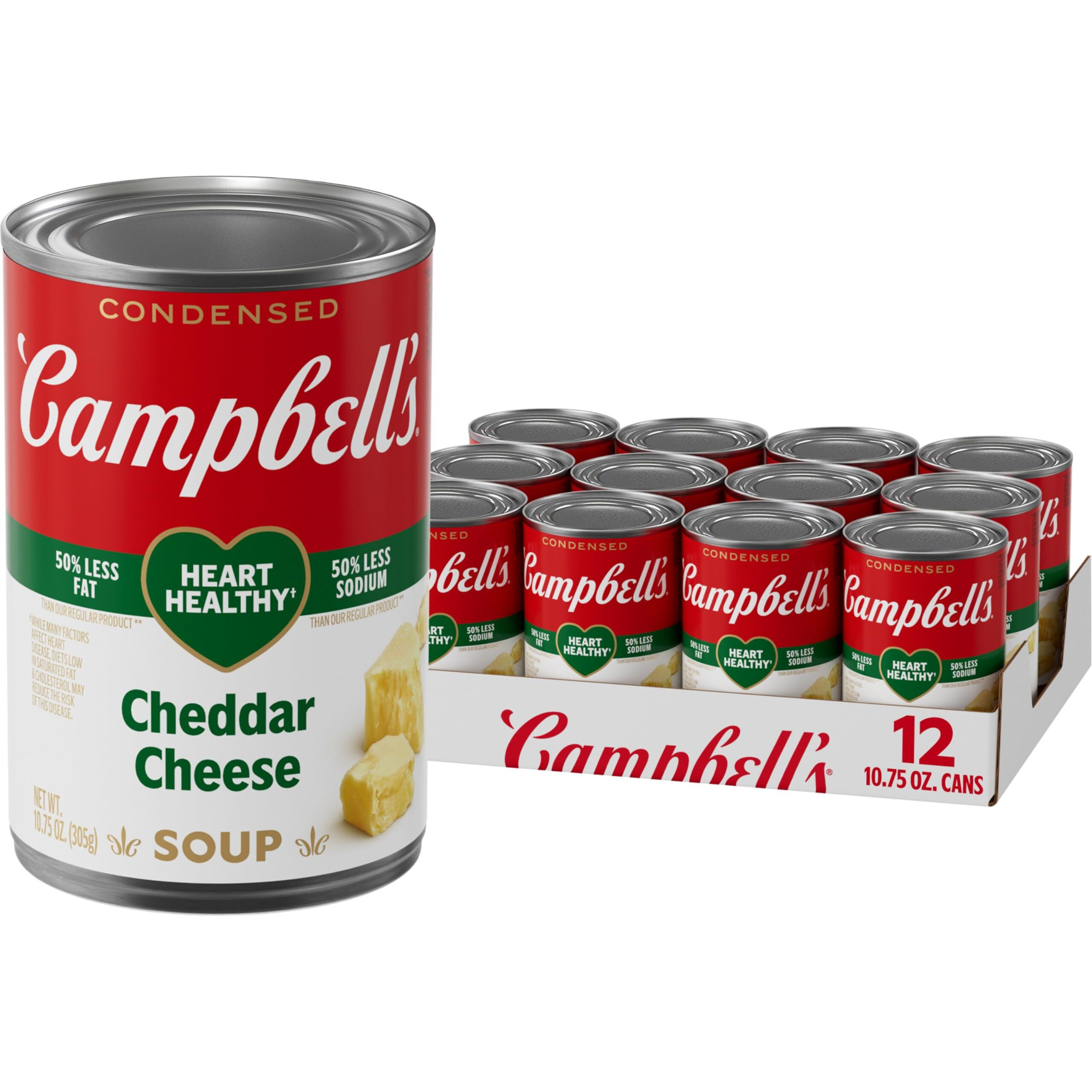 Campbell's Condensed Heart Healthy Cheddar Cheese Soup, 10.75 Oz Can (12 Pack)