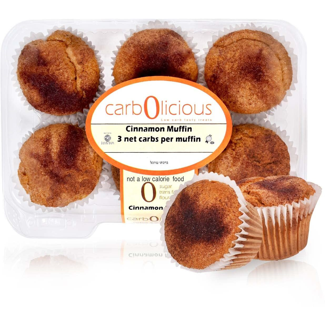 Low Carb Cinnamon Muffins [6-Pack] By Carb-O-Licious- Delicious Keto Muffins With Only 3 Net Carbs Each- Sugar Free Healthy Snack With Almond Flour- Best Tasting Low-Carb Diet Treat Ever