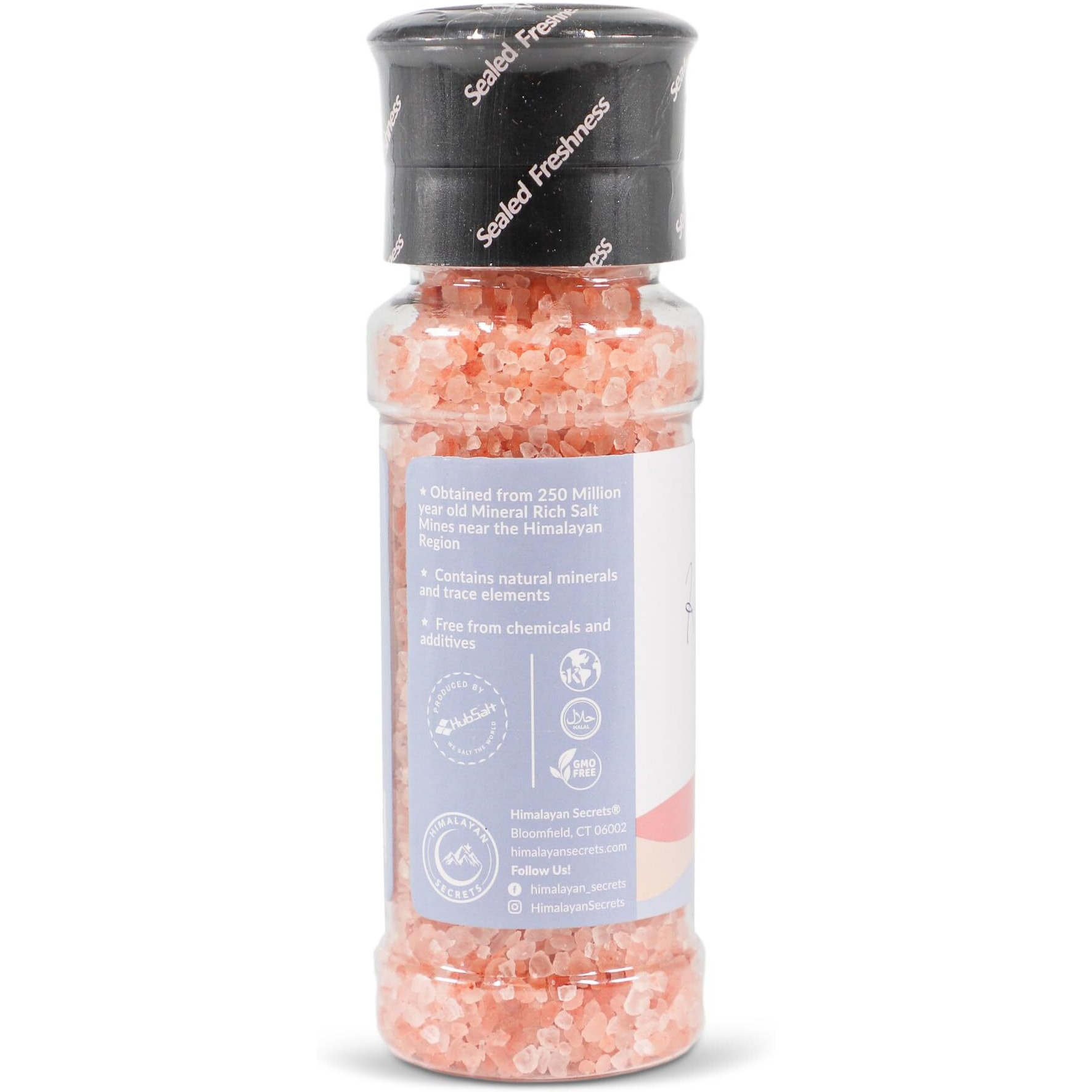 Himalayan Secrets Natural Pink Cooking Salt In Refillable Grinder - 8 Oz Healthy Unrefined Coarse Salt Packed With Minerals - Kosher Certified