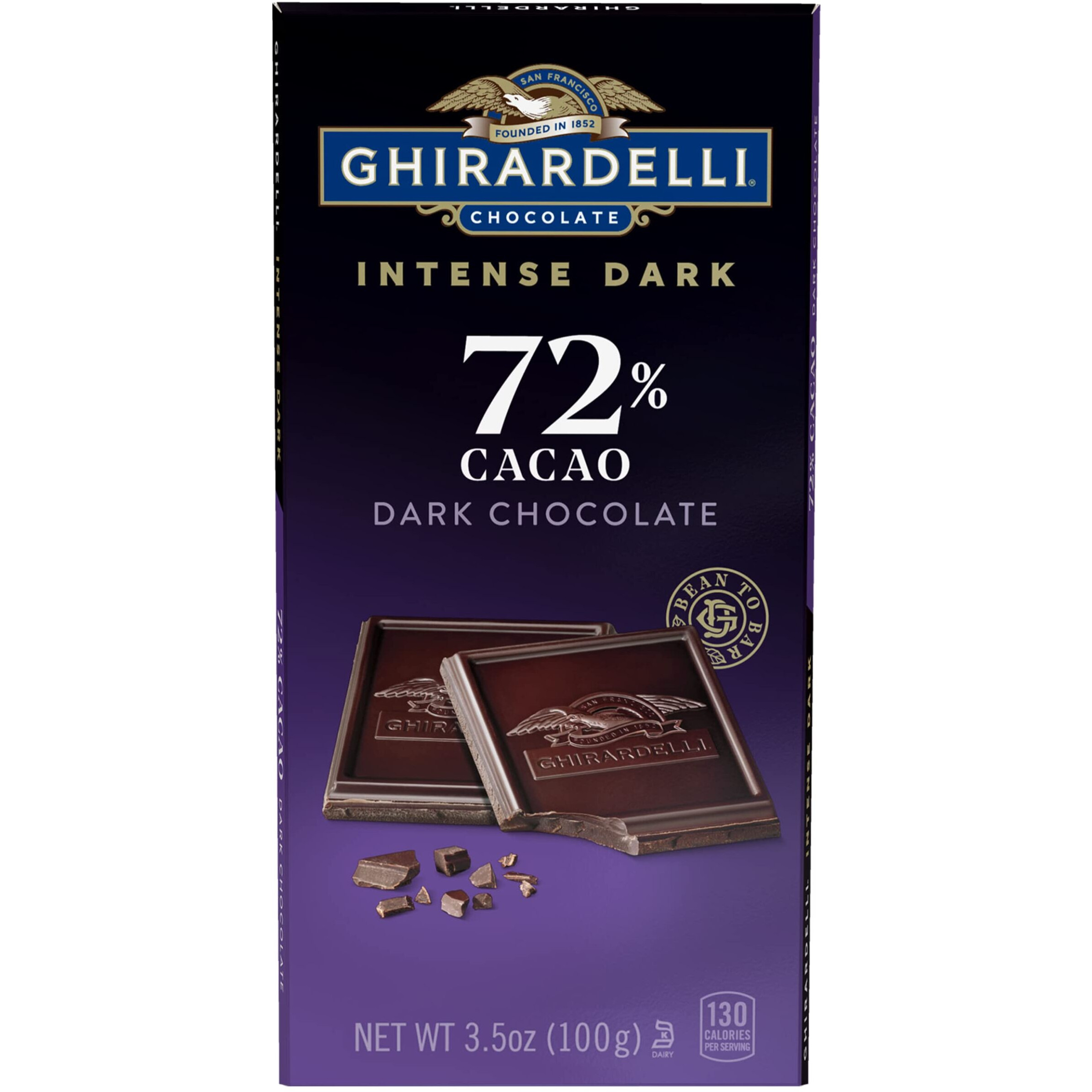 Ghirardelli Intense Dark 72% Cacao Twilight Delight Chocolate Bar, 3.5 Ounce (Pack Of 12)