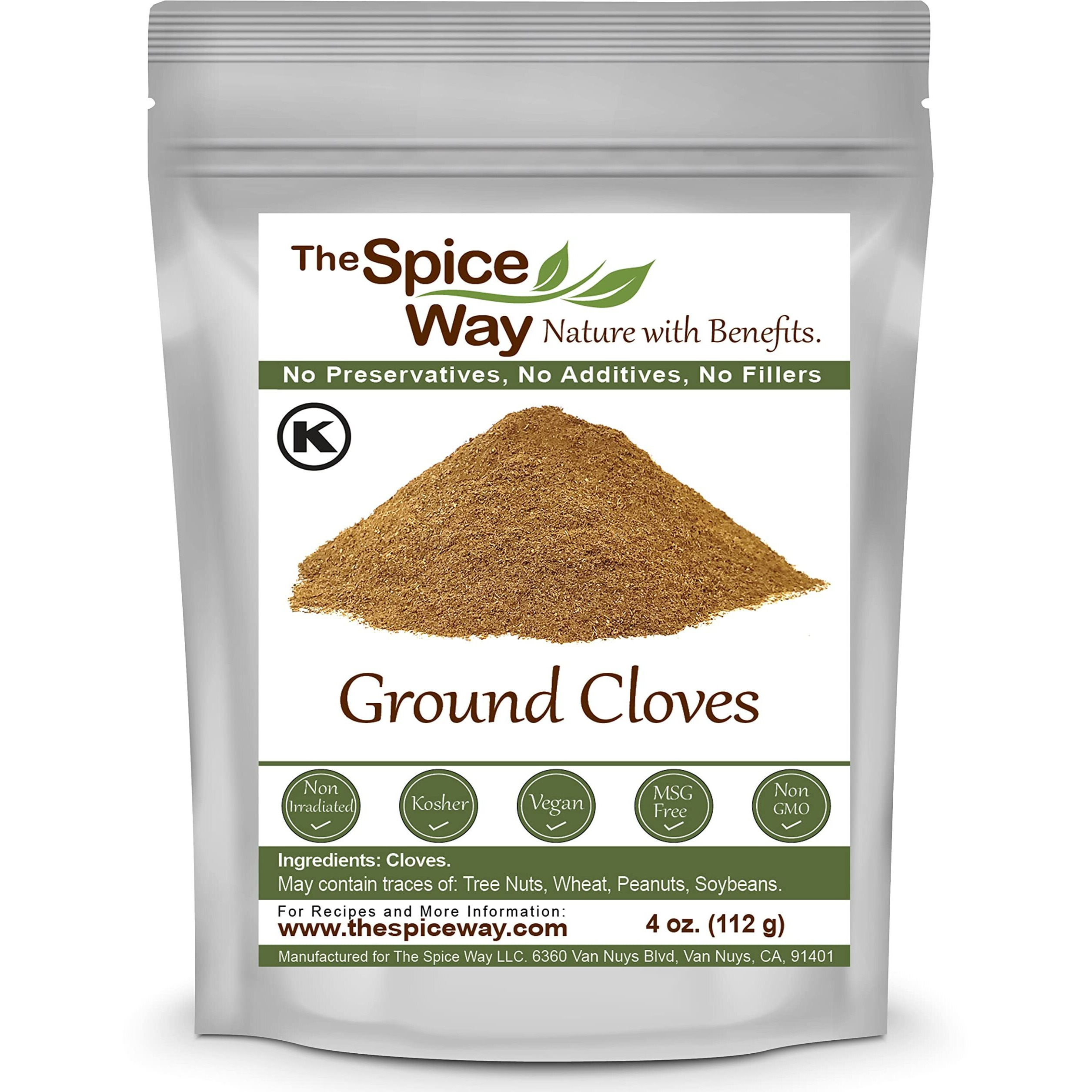 The Spice Way Cloves - Ground (4 Oz) Clove Powder Or Clove Spice, For Many Savory Dishes And Even Ground Cloves Tea