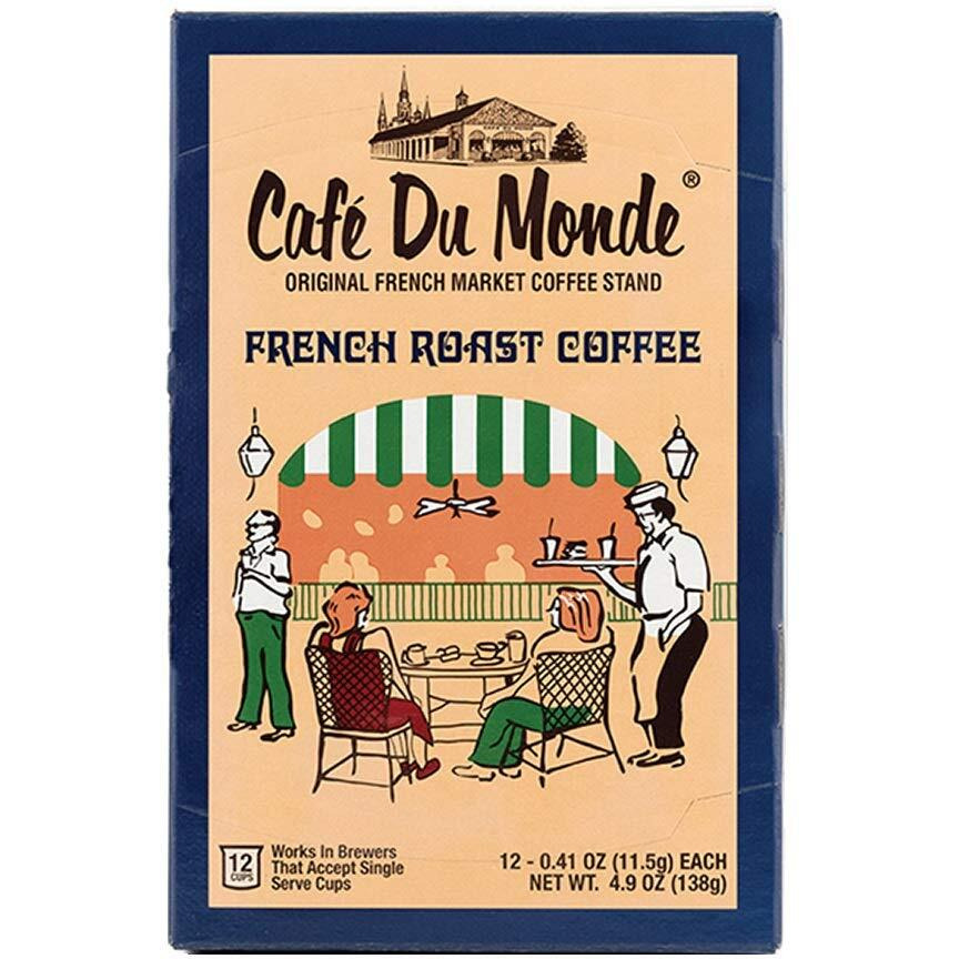 Cafe Du Monde Coffee French Roast Single-Serve Cup Pods, 12 Count