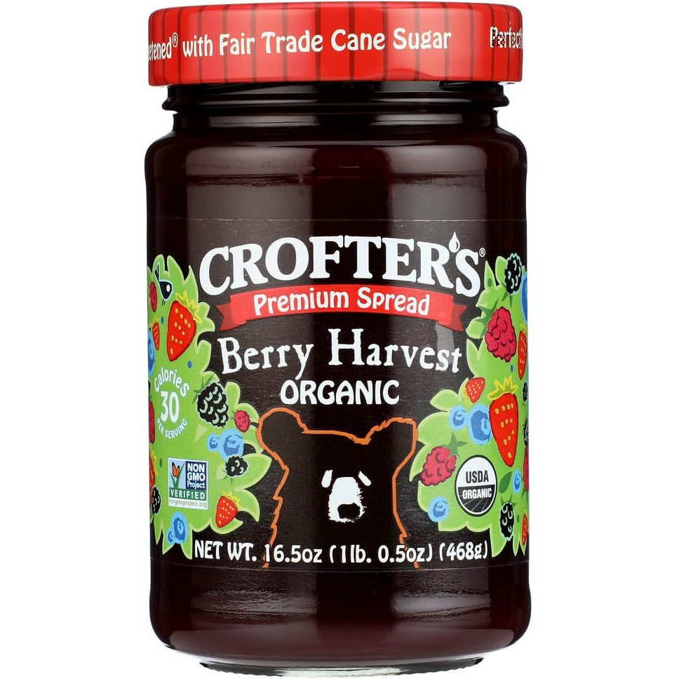 Crofter's Organic Premium Spread, Seedless Blackberry, 16.5 Oz. (Pack Of 6)