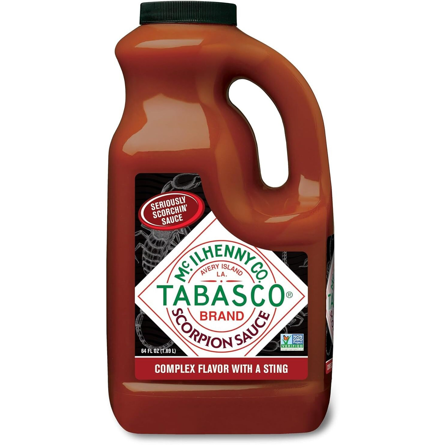 Tabasco Brand Scorpion Sauce, Fiery & Intense Hot Sauce, Bulk Plastic Jug, Bold & Hot, Scorpion Pepper, Guava & Pineapple Blend, Perfect For Large Recipes, Great On Tacos & More, 64 Fl Oz (Pack Of 1)