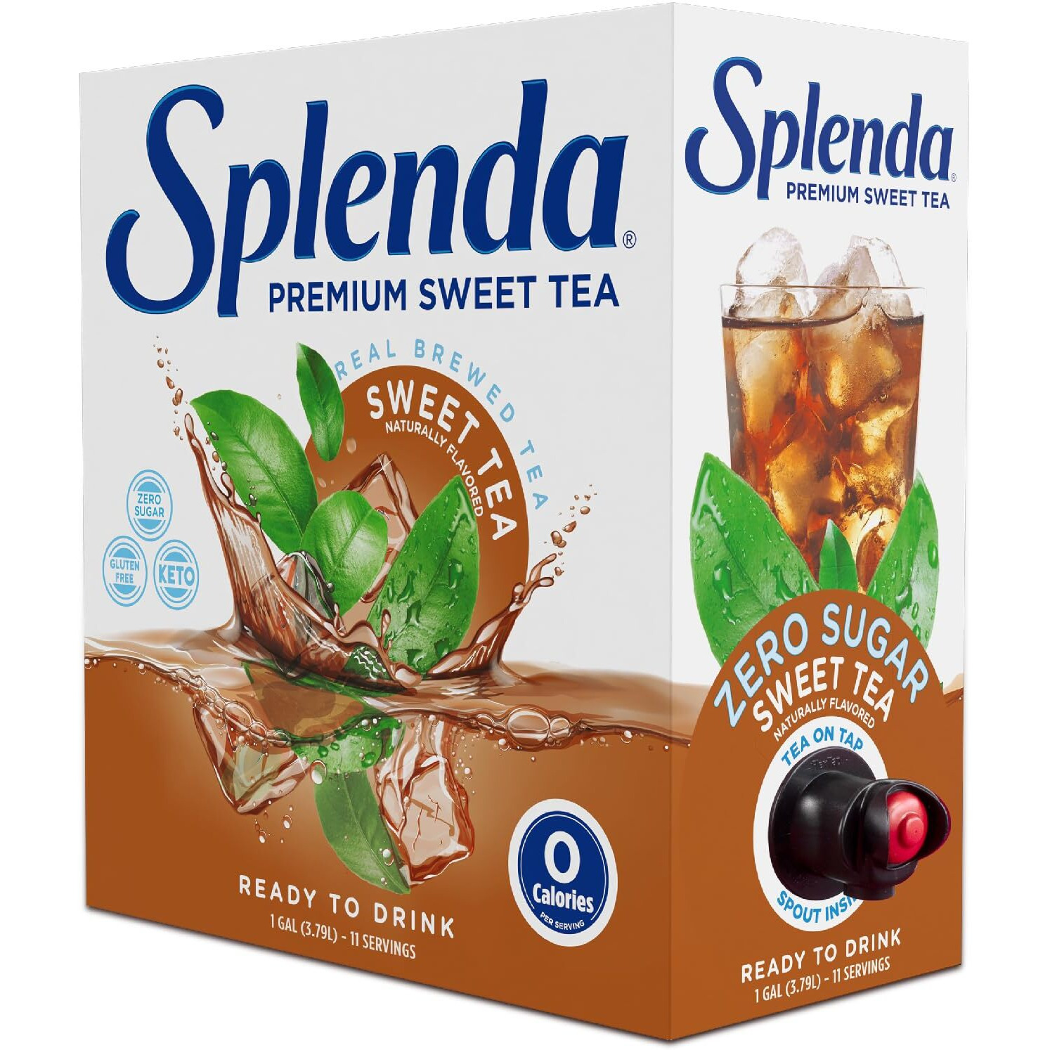 Splenda Premium Sweet Tea On Tap, 1 Gallon Bag In Box Ready To Drink Liquid, Sweet Tea, 128 Fl Oz