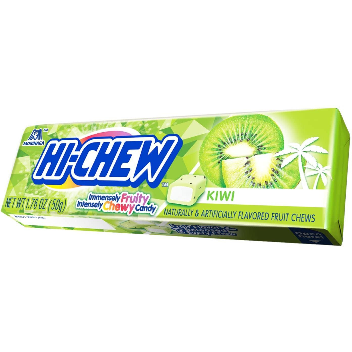 Hi-Chew Kiwi - Box Of 15 Sticks, 1.76Oz Ea | Unique Fun Soft & Chewy Taffy Candy | Immensely Juicy Exotic Fruit Flavors