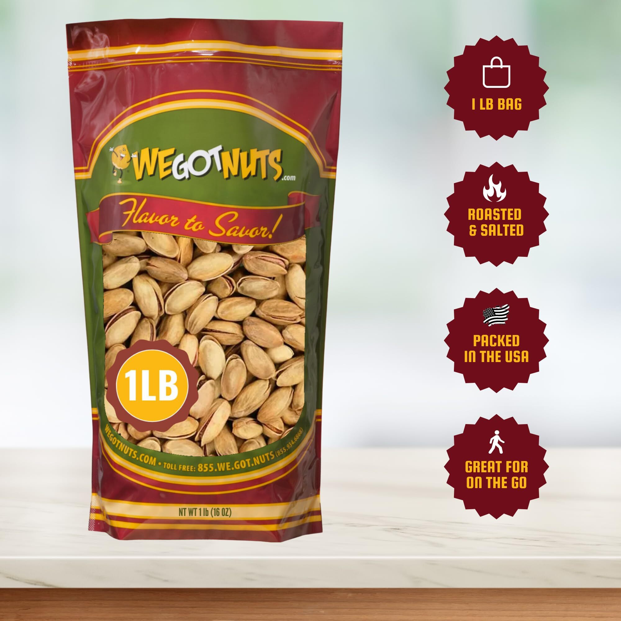 Turkish Pistachios Antep Roasted Salted, In Shell - We Got Nuts (1 Lb.)