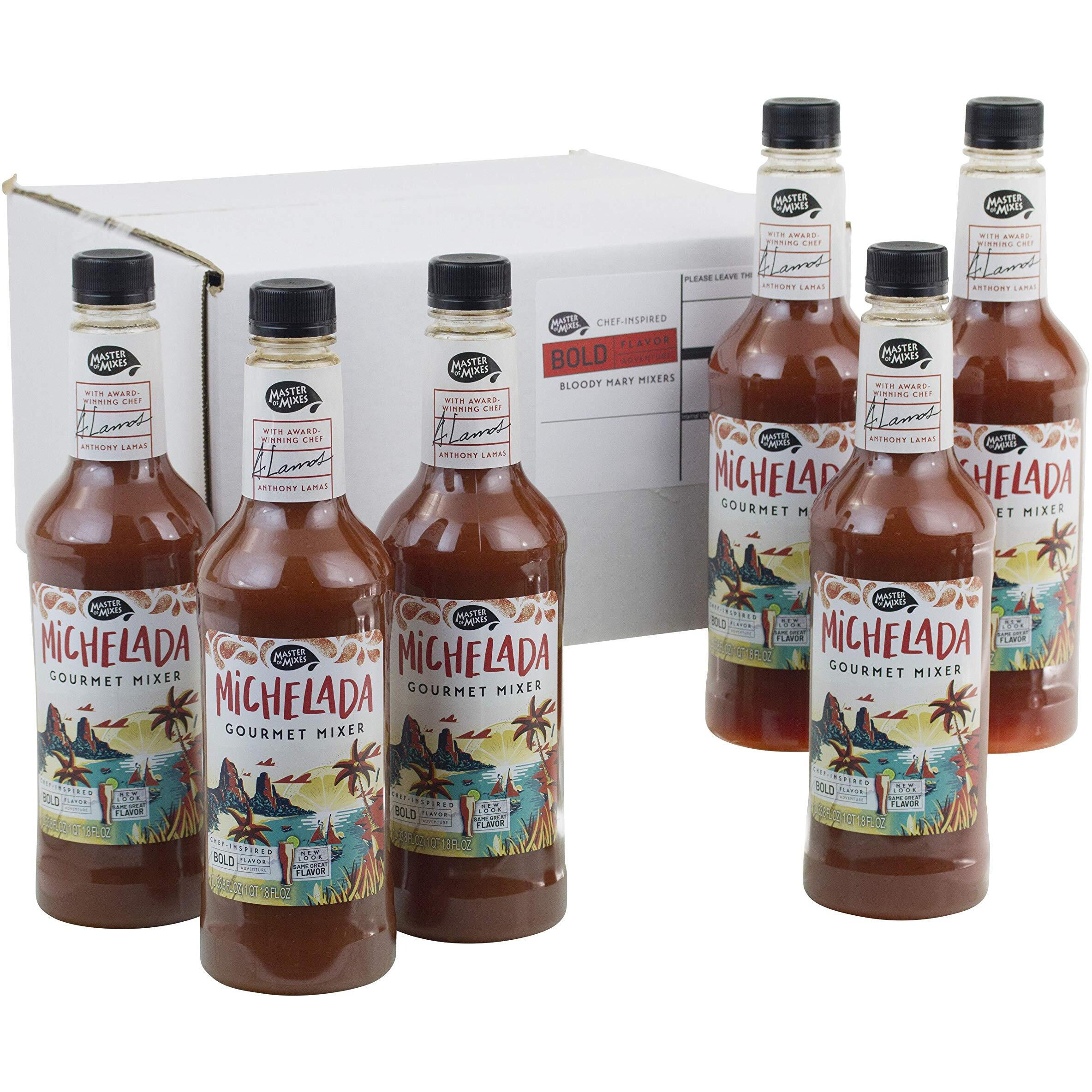 Master Of Mixes Michelada Drink Mix, Ready To Use, 1 Liter Bottle (33.8 Fl Oz), Pack Of 6