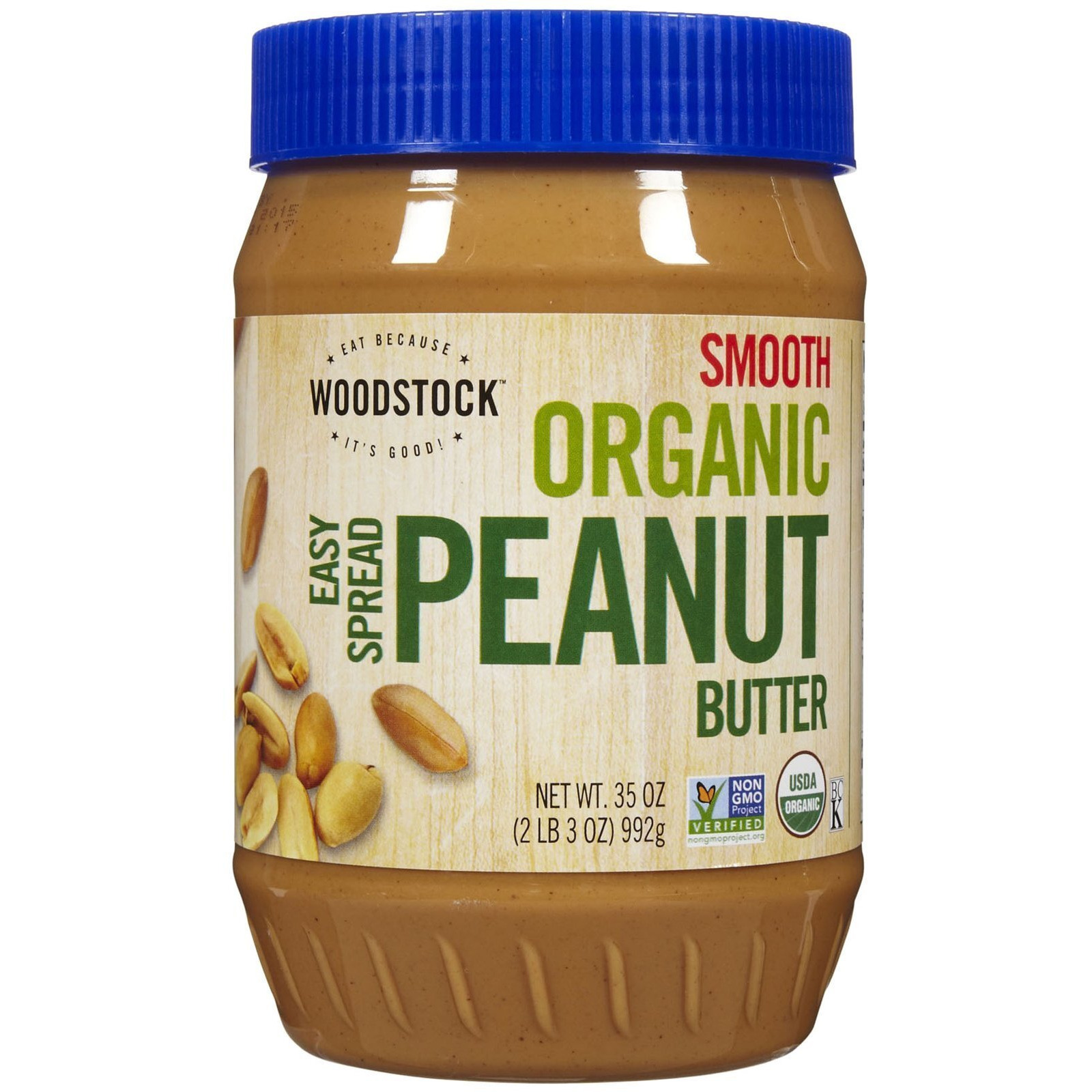 Woodstock Organic Smooth Peanut Butter, Salt Added, 35 Oz