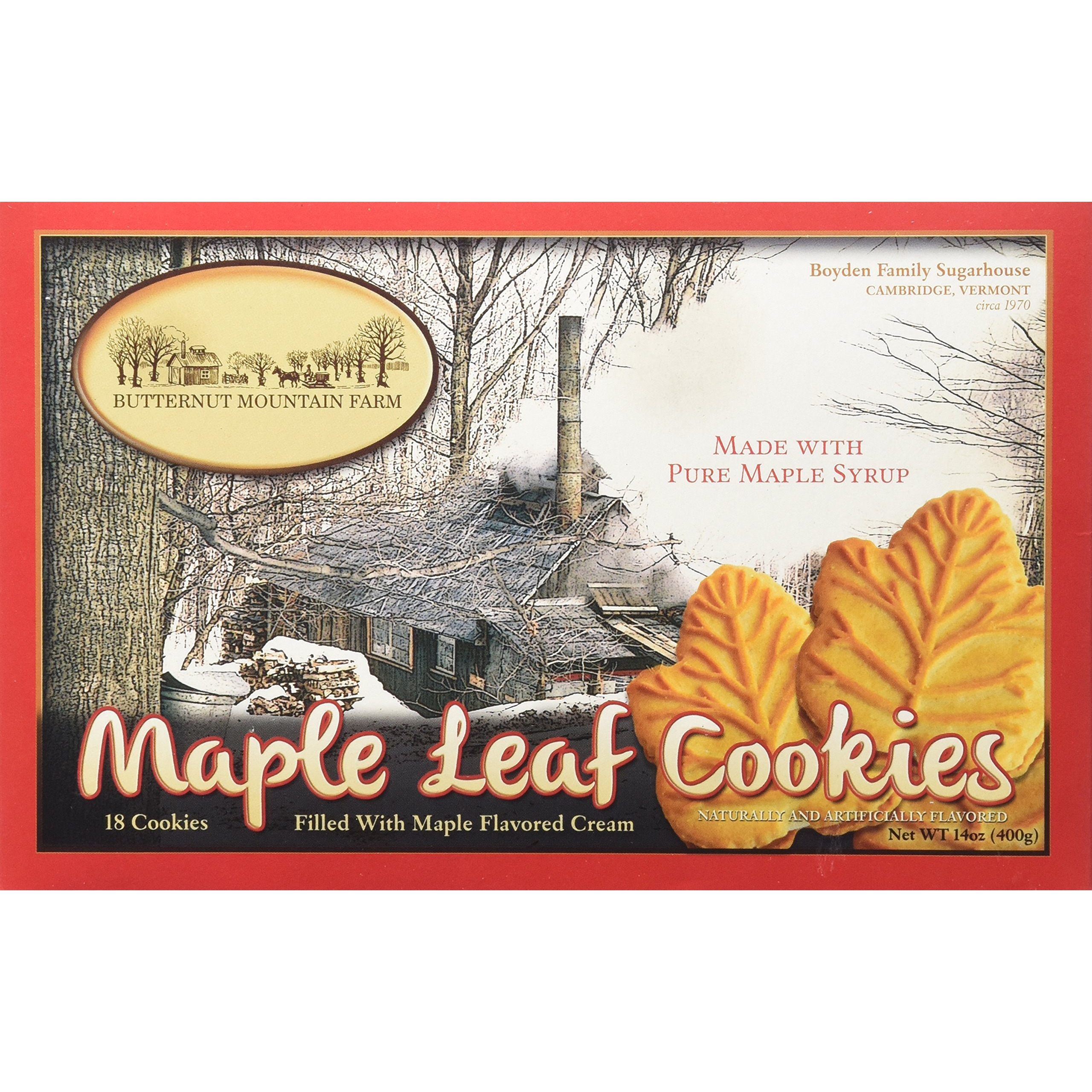 Butternut Mountain Farm Maple Leaf Cookies, 14Oz