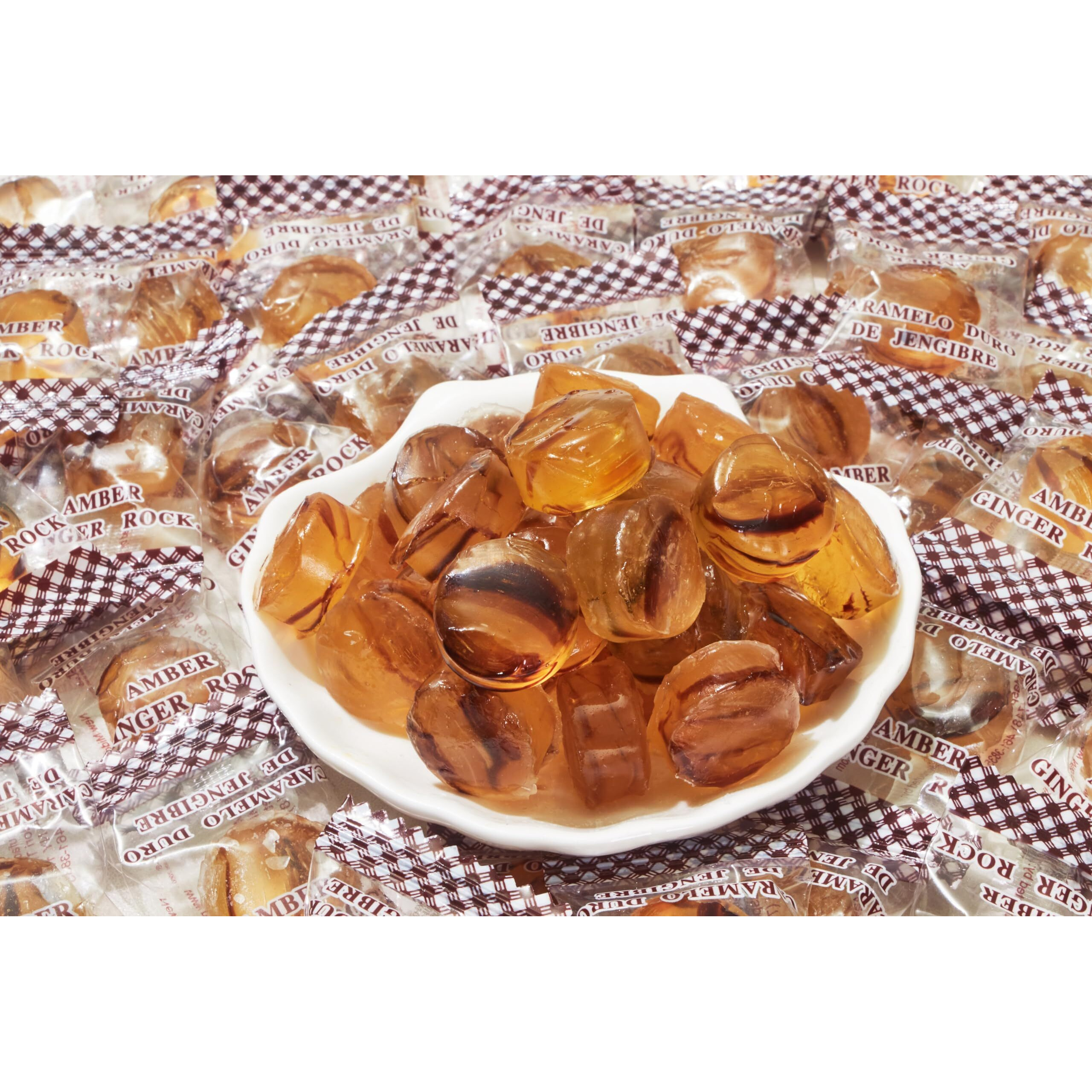 Gt Amber Ginger Rock Candy, 4.41 Ounce Bag (4-Pack)