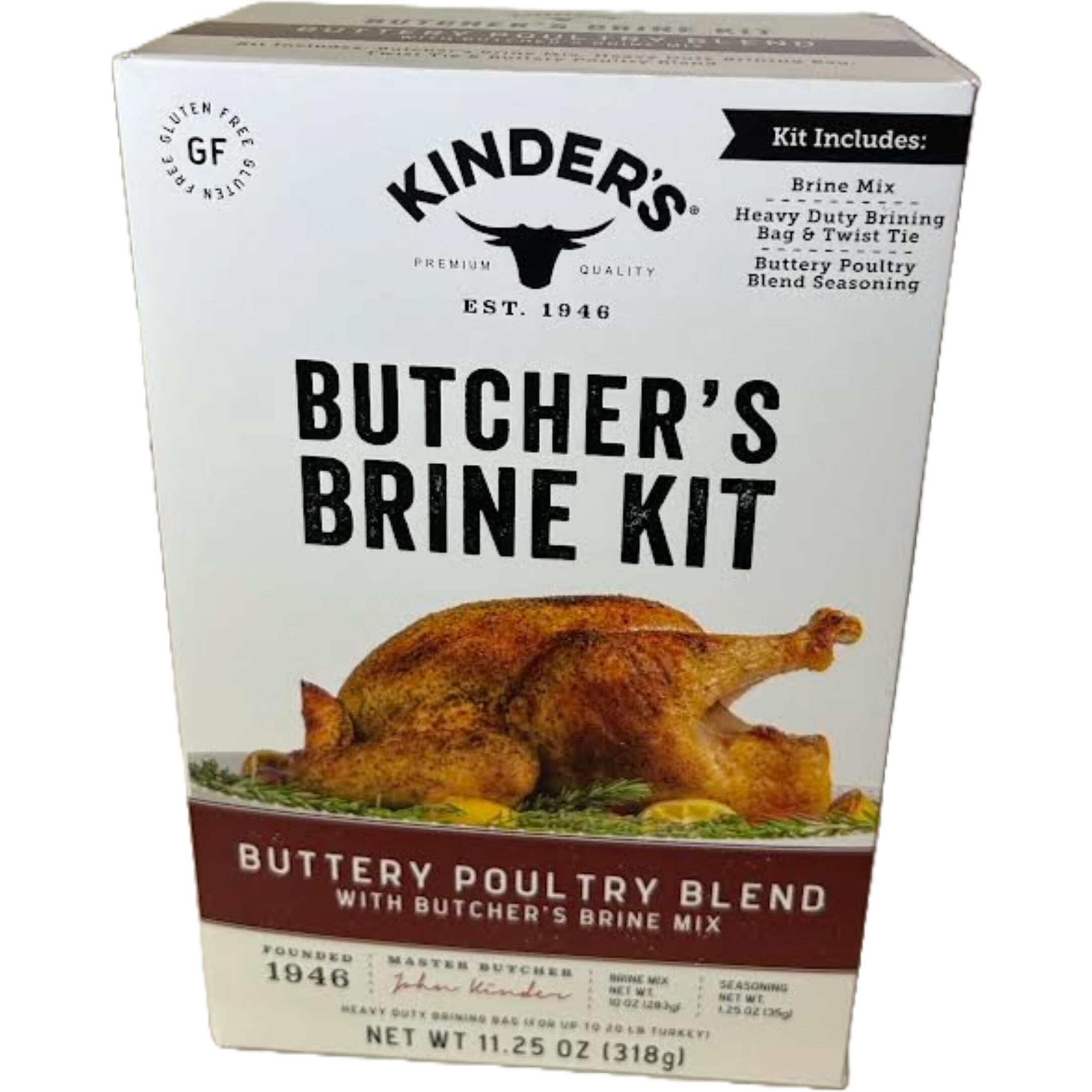 Kinder's Butcher's Turkey Brine And Rub Kit With Brining Bag, Garlic And Herb, 12-Ounces