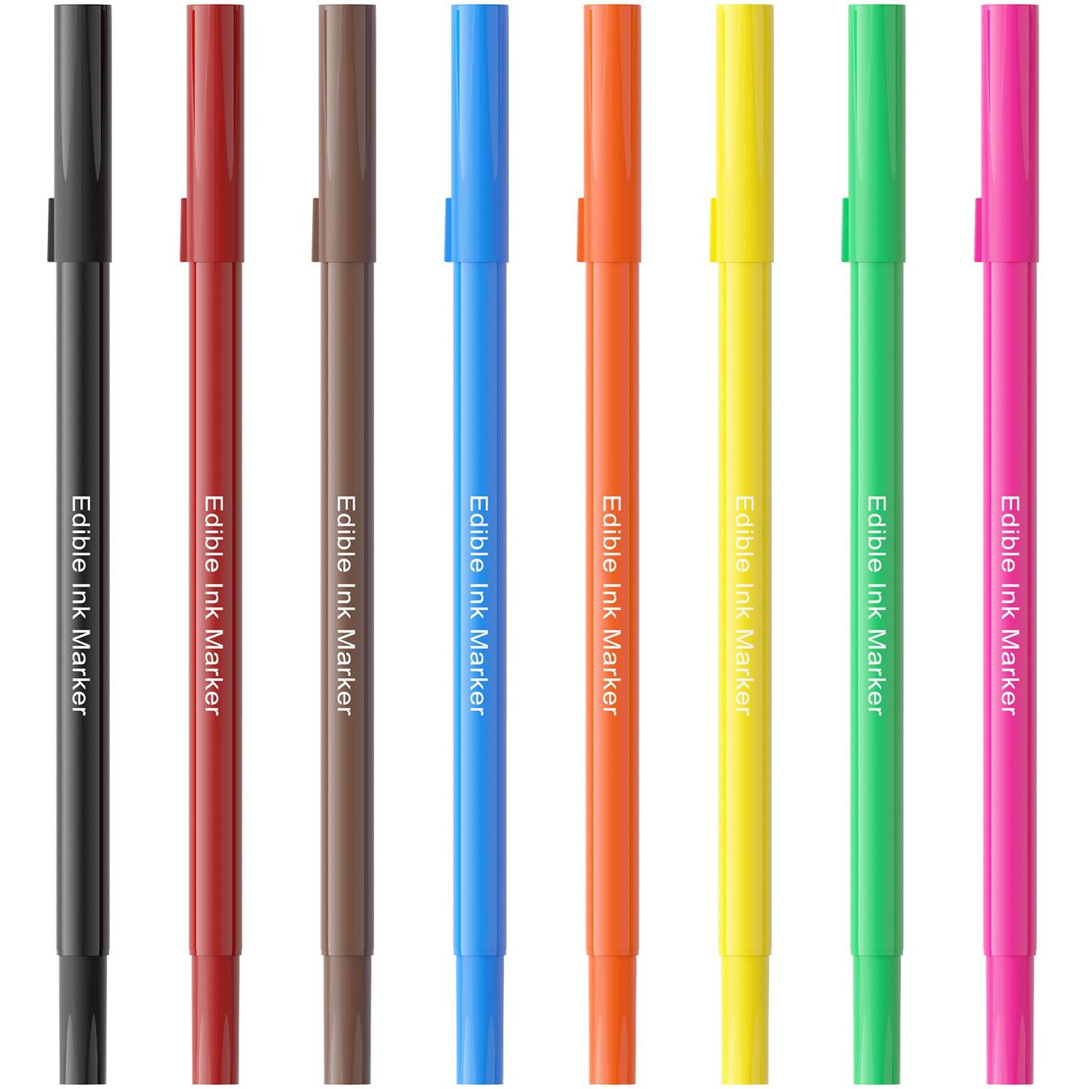 Jewem Edible Markers For Cookie Decorating,8Pcs Ultra Fine Tip(0.5Mm) Food Coloring Pens, Upgrade Double Side Food Grade Pens For Decorating Fondant Cakes, Easter Eggs, Frosting, Macaron
