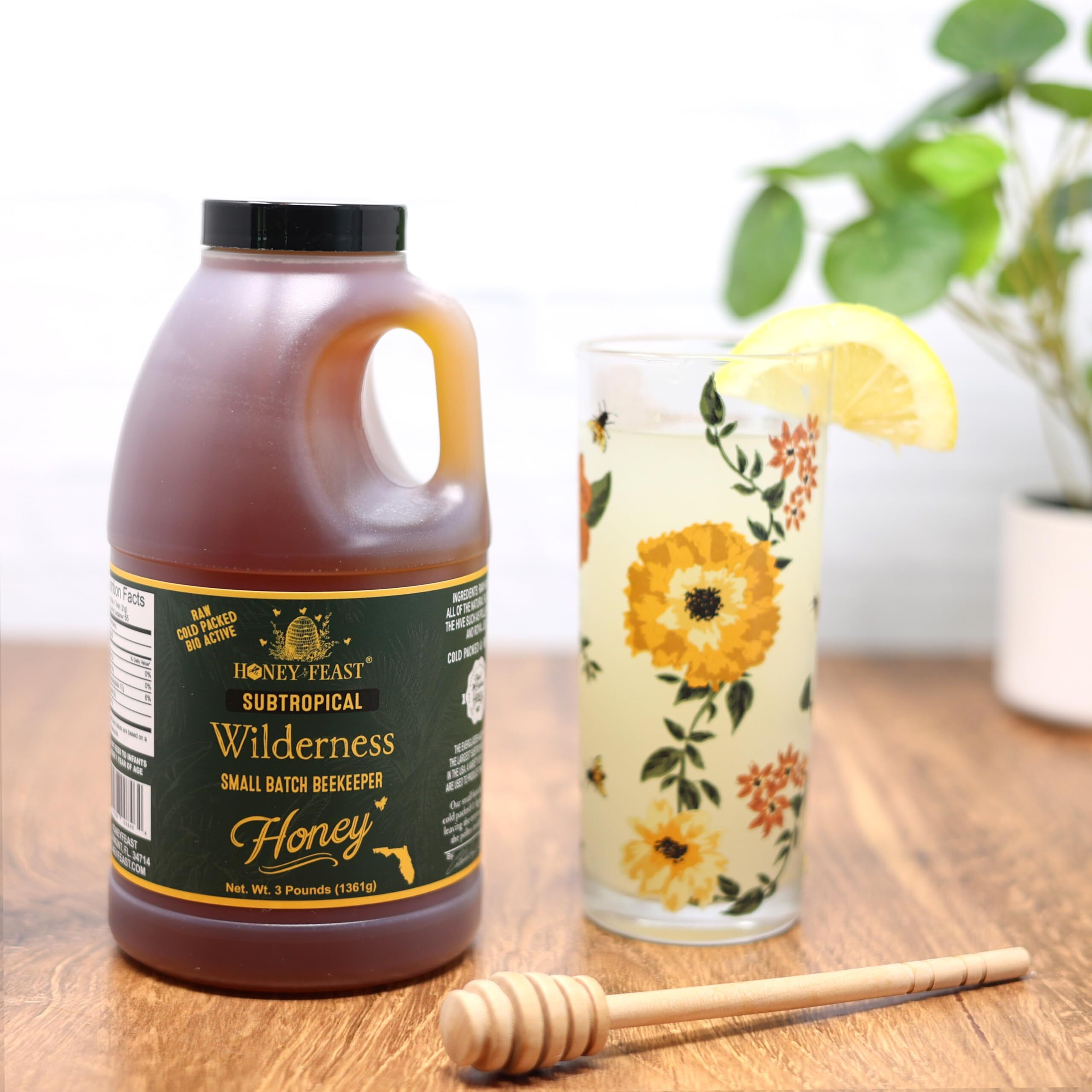 Honey Feast - Subtropical Wilderness Honey 3Lb - Embrace This Raw And Unfiltered Small Batch Beekeeper Treasure