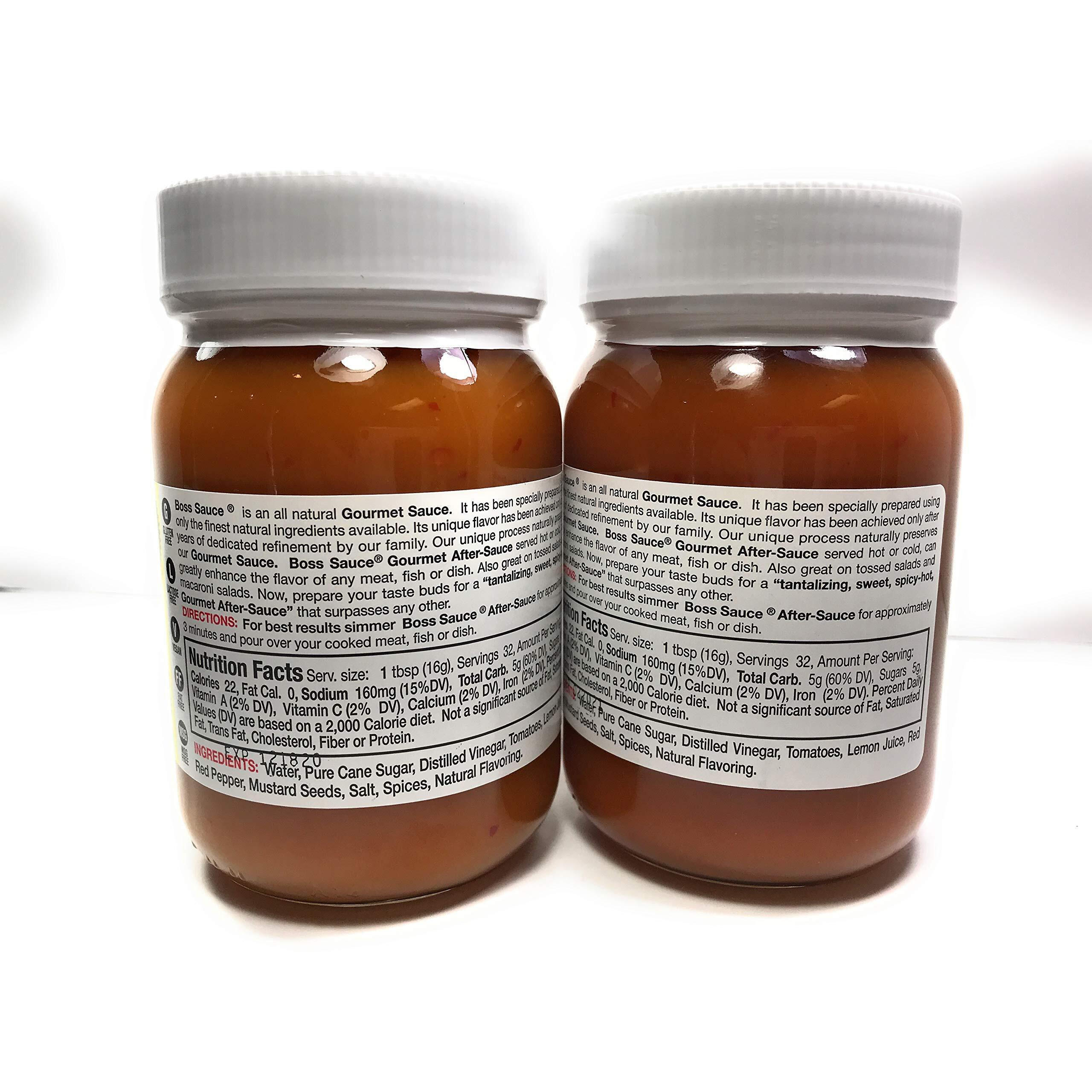 Boss Sauce Mild Gourmet After-Sauce 2 Pack 16 Oz. Hot Sauce, All-Natural, Kosher Sauce, Bbq Sauce, Chicken Wings, Wing Sauce, Meat Sauce, Simmer Sauce, Chicken Sauce