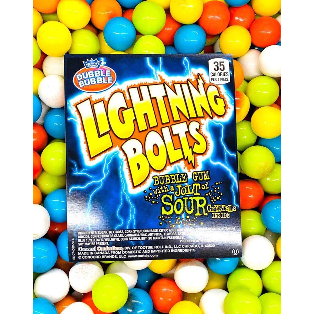 Sweetgourmet Lightning Bolts | Sour Filled Bubble Gum Balls | 2 Pounds