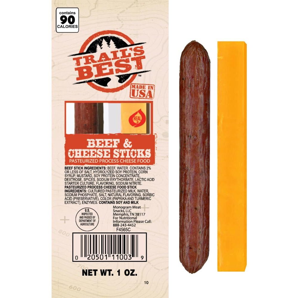 Trails Best 1Oz Twin Beef & Cheese 1 Ounce Packs (15 Count Tub)