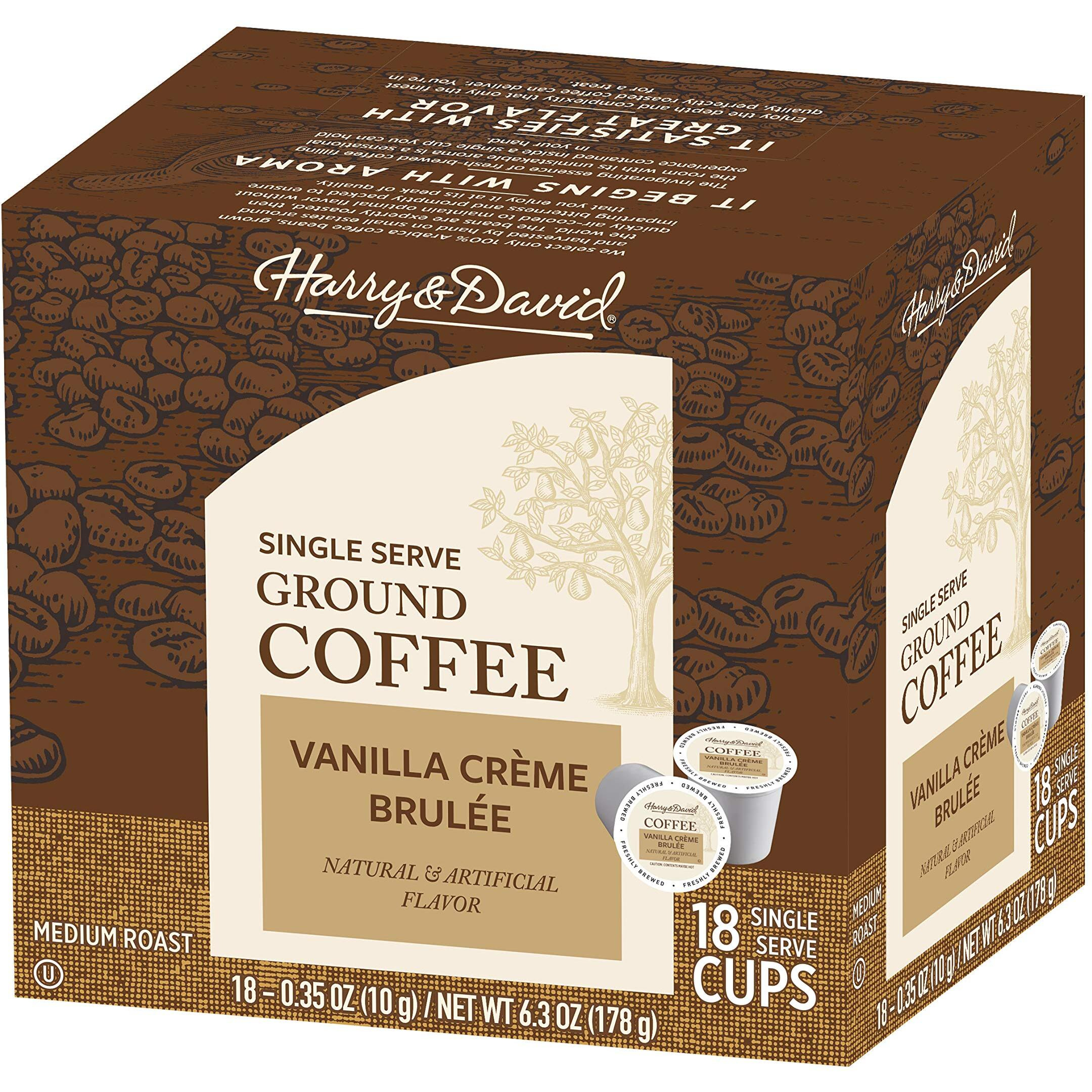 Harry & David Single Serve Ground Coffee Vanilla Creme Brl  E , One Box Of 18 Servings