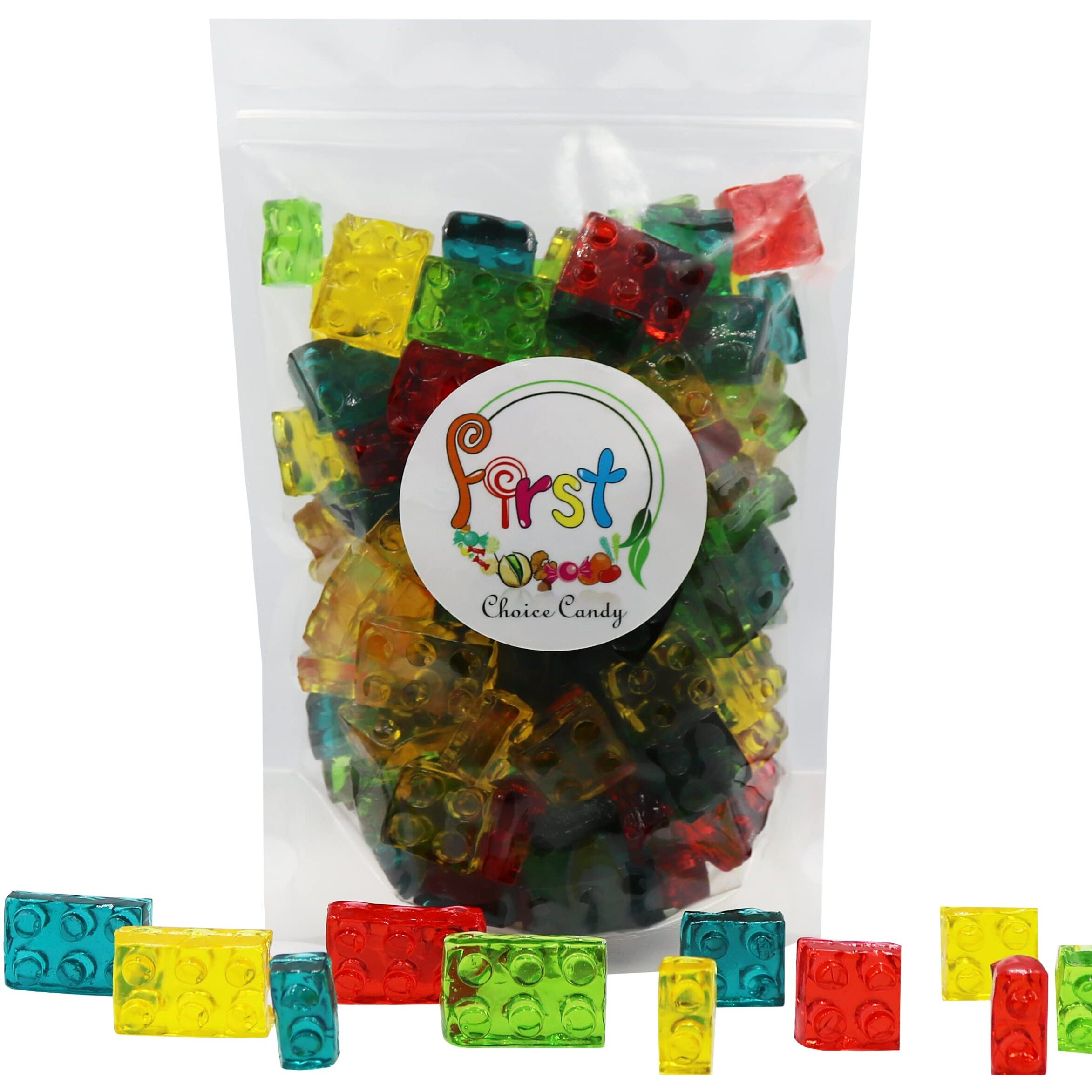 Firstchoicecandy 3D Rainbow Juicy Gummy Candy (3D Building Blocks, 2 Pound)