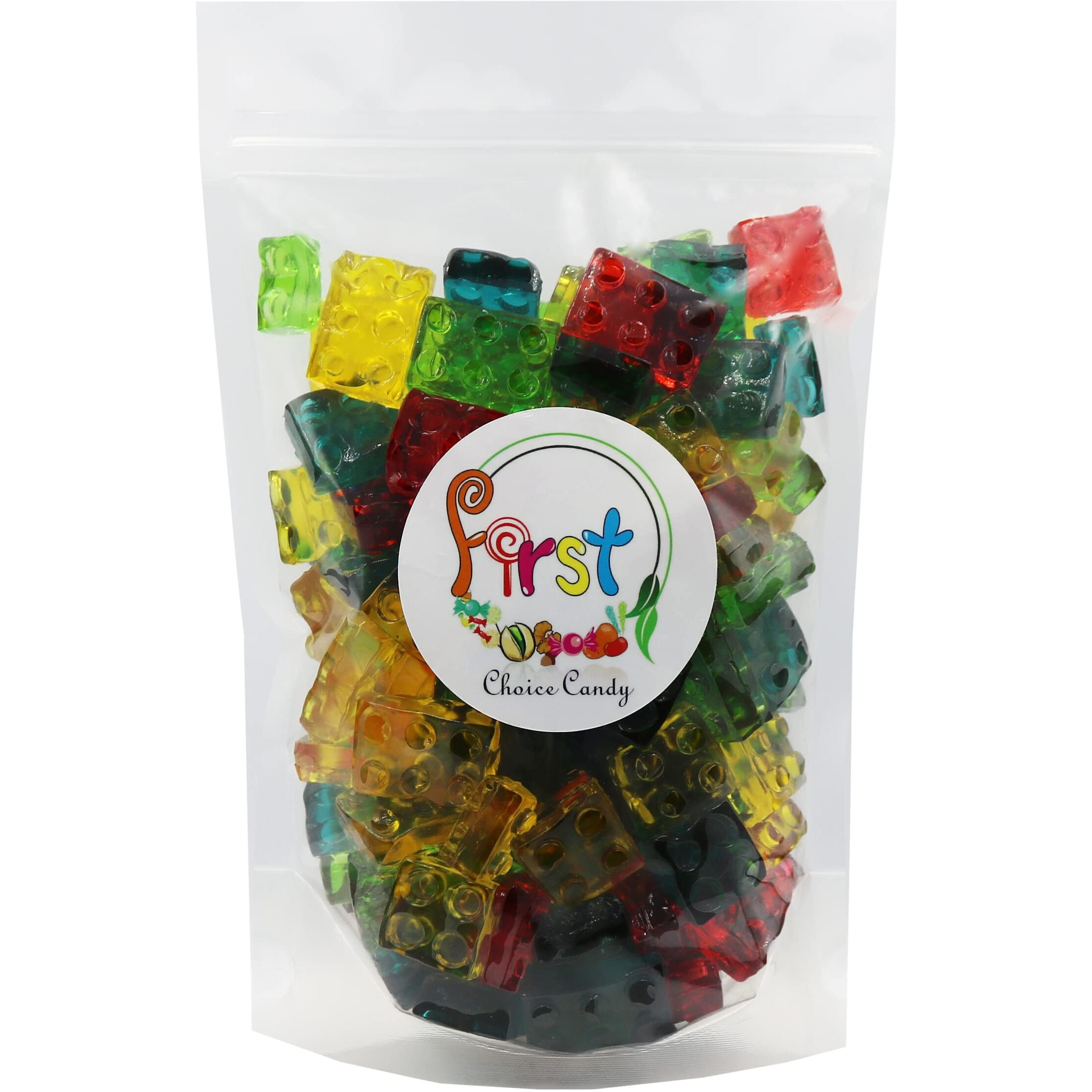 Firstchoicecandy 3D Rainbow Juicy Gummy Candy (3D Building Blocks, 2 Pound)