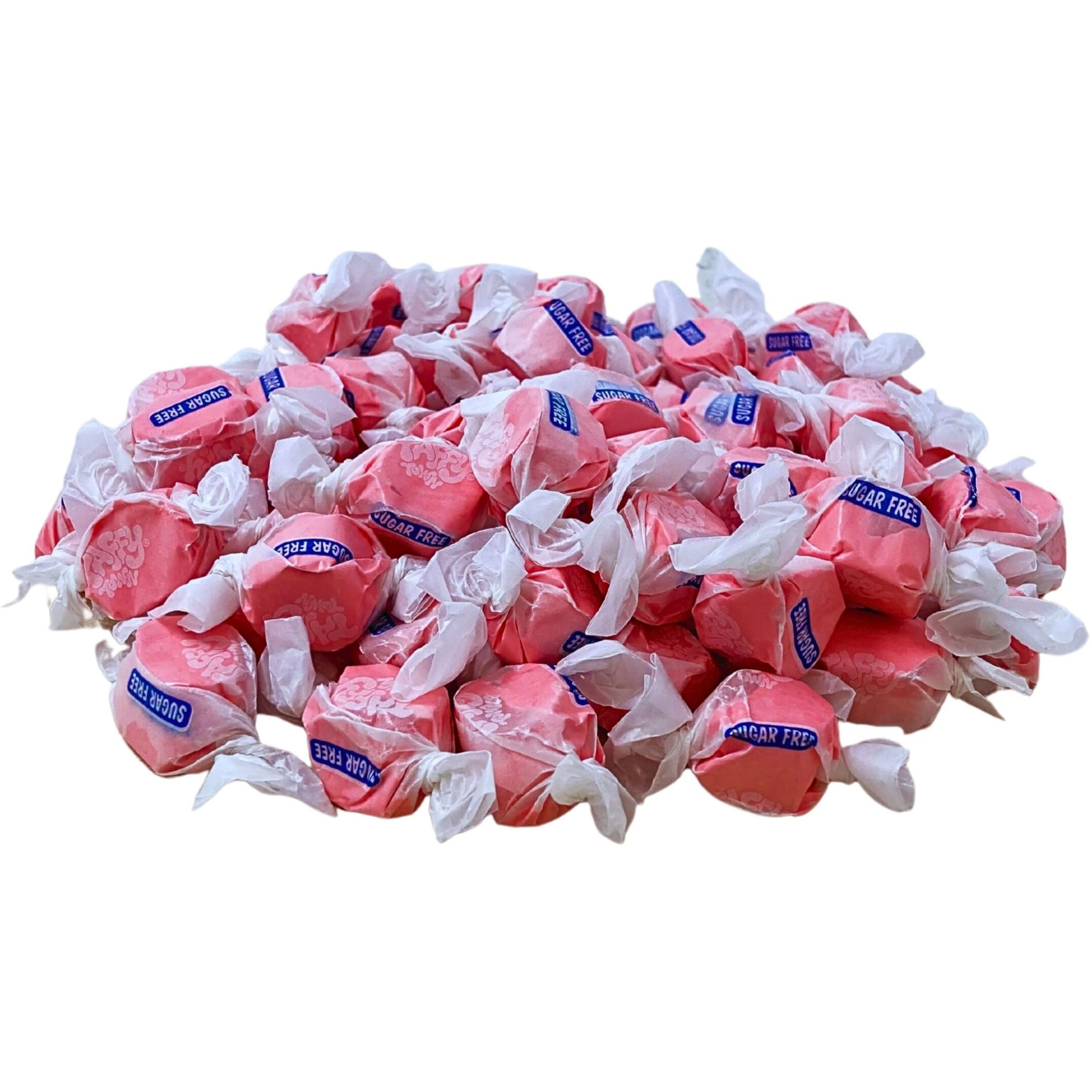 Sugar Free Strawberry Salt Water Taffy - 1Lb (16Oz) Bulk Bag Individually Wrapped Soft, Chewy, Nut Free, Gluten Free, Diabetic & Keto Friendly Gourmet Candy For Taffy Lovers